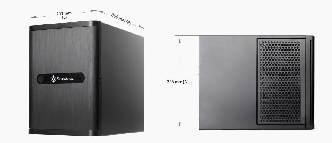 SilverStone SST-DS380 - Case Storage Mini-ITX con finestra, nero