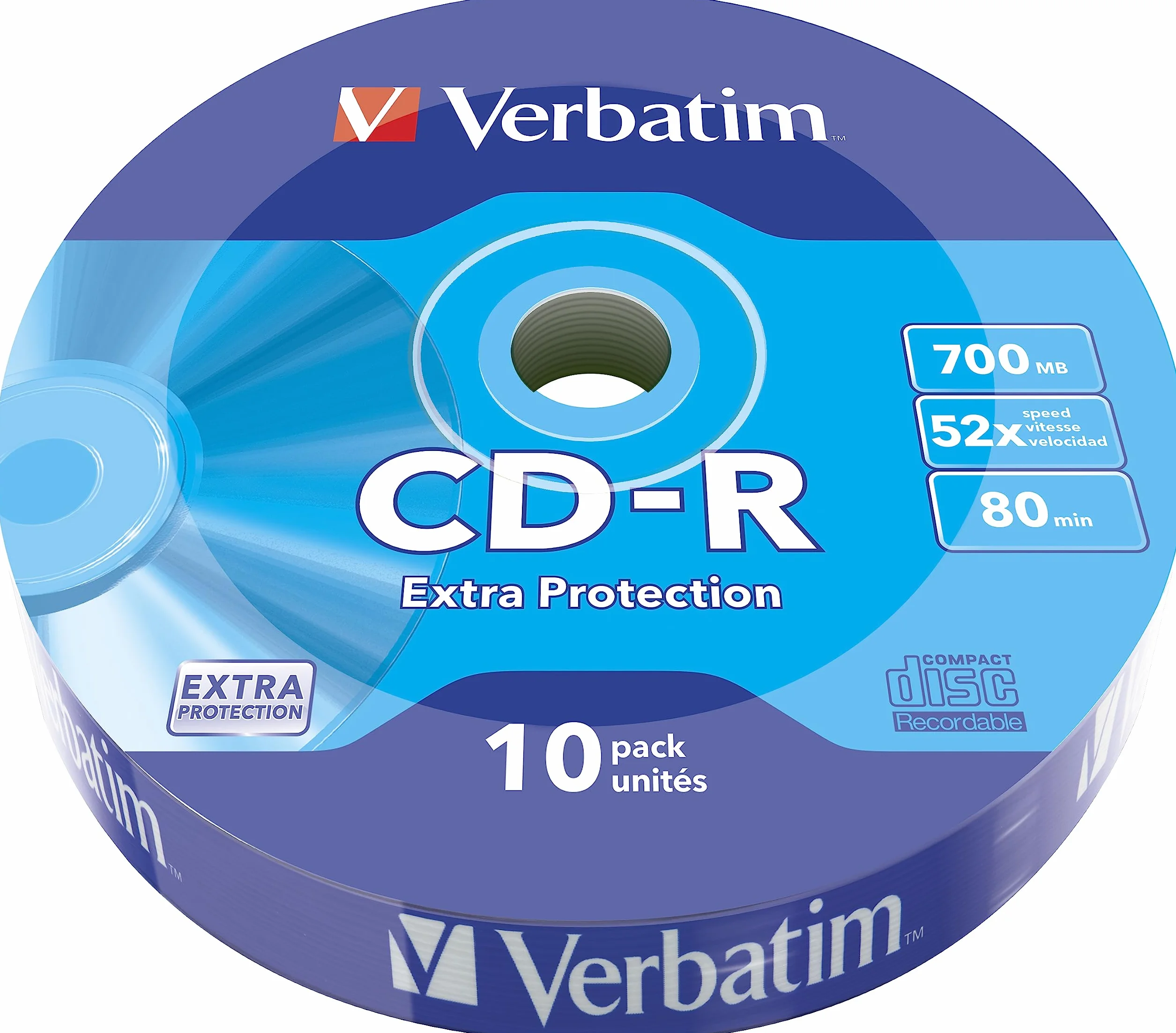 Verbatim CD-R 80MIN Datalife Protection, Confezione da 10