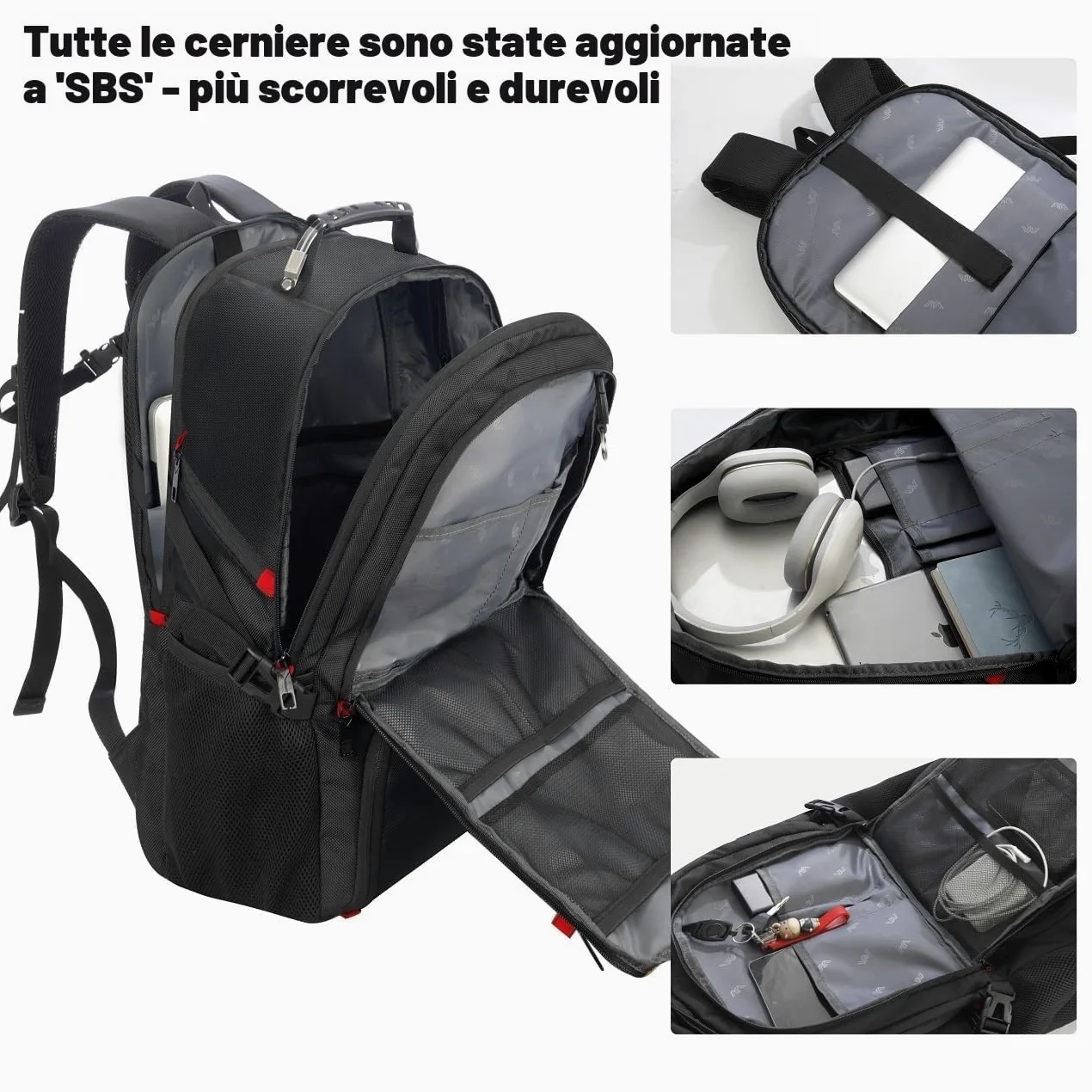Zaino Porta PC Portatile da 18,4 Pollici per Uomo, da Viaggio con Scomparto per Scarpe e Tasca Antifurto, per la Scuola, Impermeabile, per College, Ragazzi Affari Lavoro, Sportivo