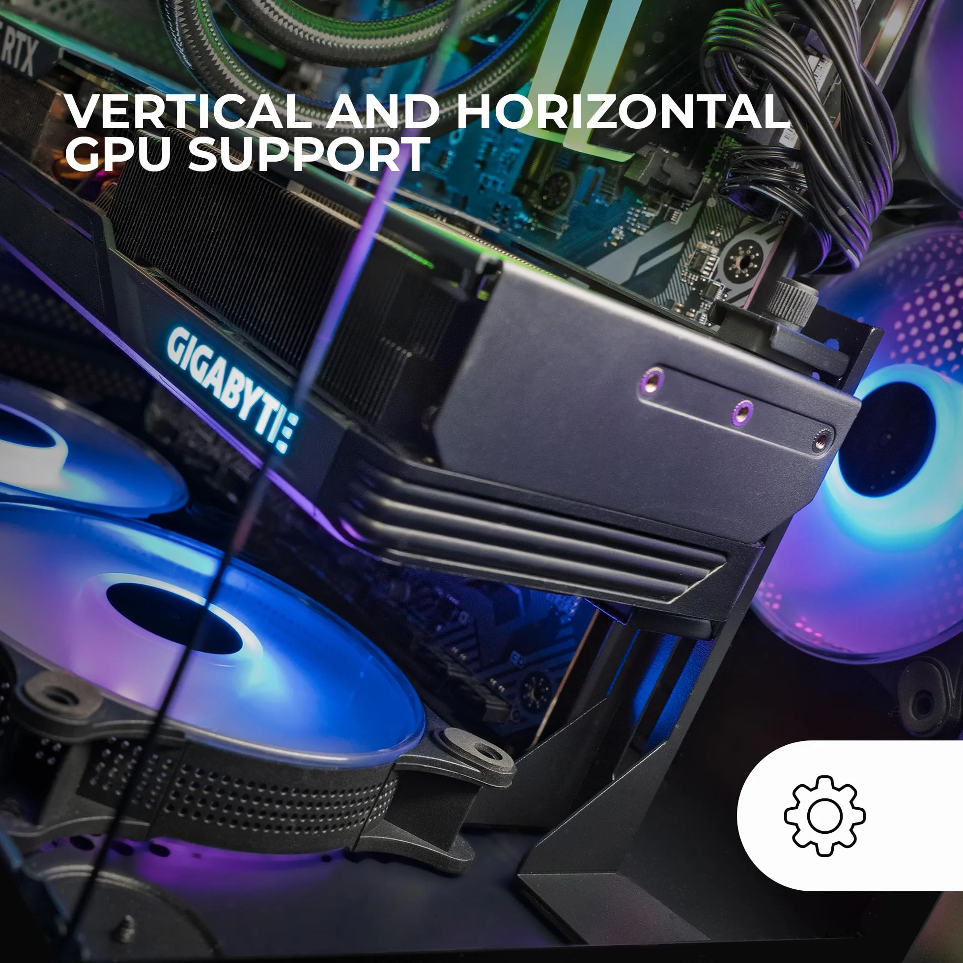 Mars Gaming MCA-GCBPRO, Supporto per Scheda Grafica, Supporto Verticale e Orizzontale GPU, Base Magnetica Antiscivolo, Struttura in Acciaio Resistente, Morsetto Regolabile Universale, Nero