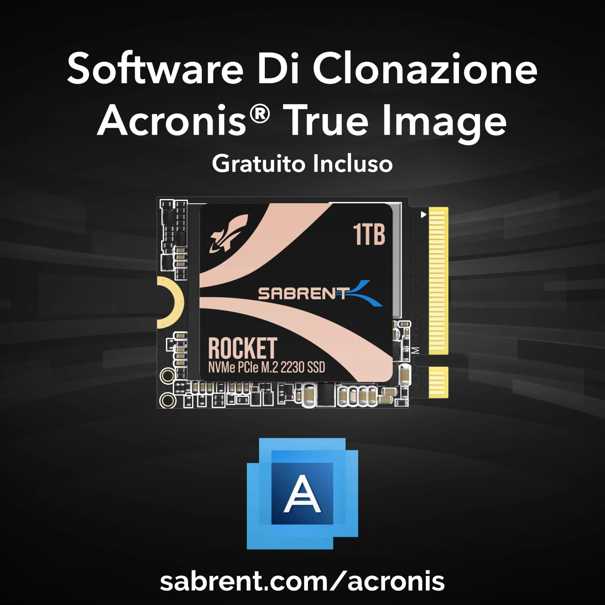 SABRENT SSD 1TB, SSD Interno, SSD NVMe PCIe 4.0 M.2 2230, Gen 4, 4750 MB/s, Compatibile con Steam Deck, ROG Ally, Surface Pro, PC, NUCs e Laptop, fino a 800.000 IOPS, Rocket 2230 (SB-2130-1TB)