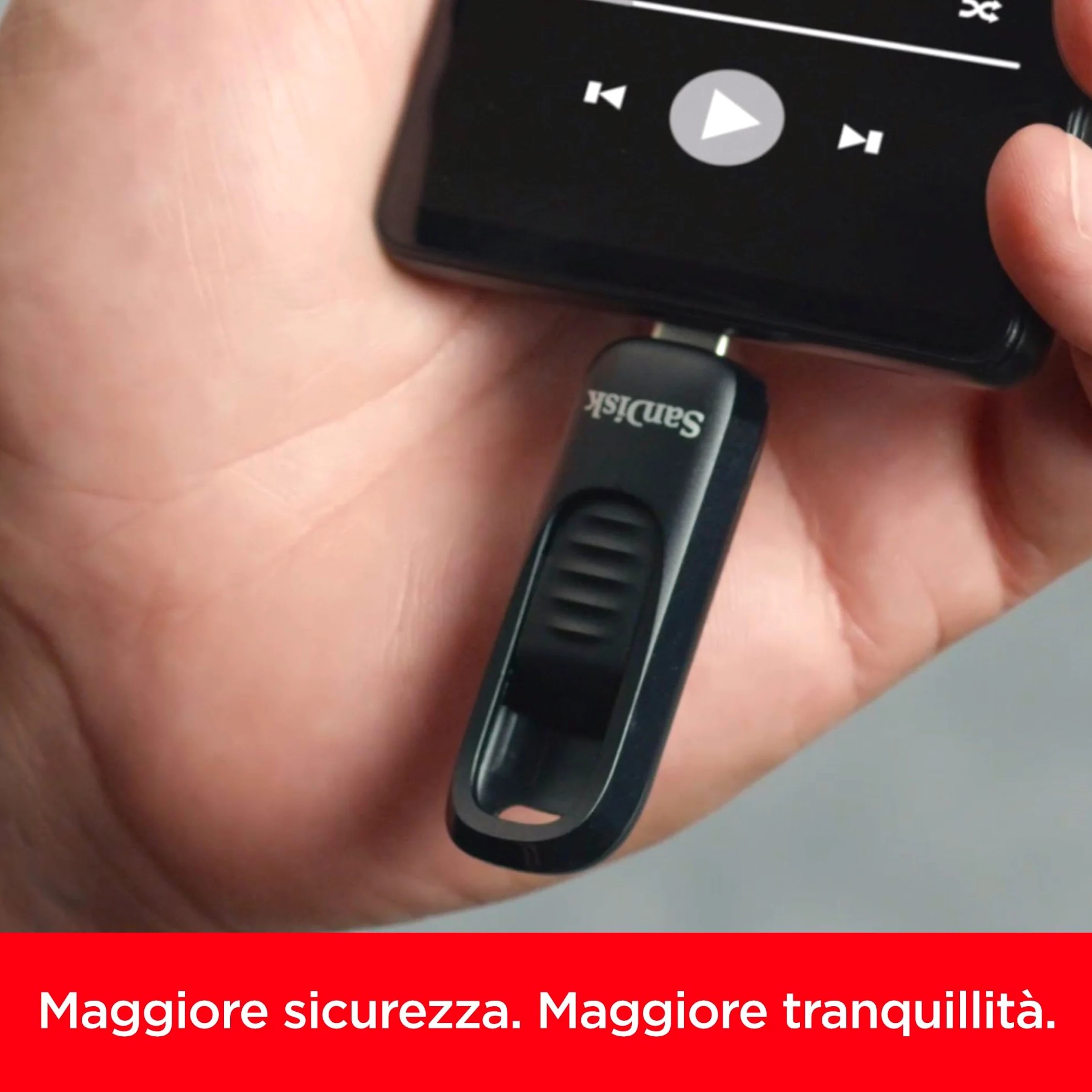 SanDisk 512GB Ultra Slider Unità Flash, chiavetta USB Type-C, fino a 400 MB/s, USB 3.2 Gen 1, con connettore retrattile, Nero