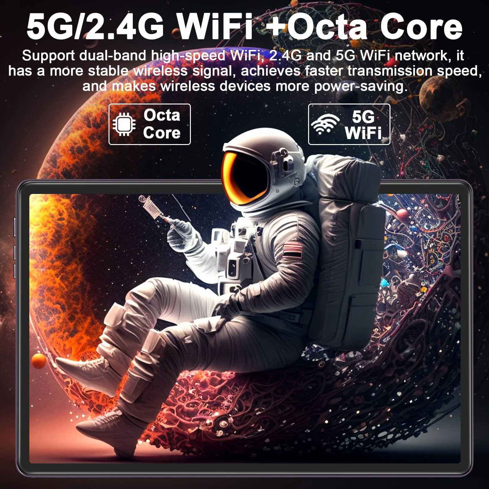 ZIOVO Tablet 10 Pollici Android 13 Tablets,14GB RAM + 128GB ROM(1TB TF),Octa-Core 2.0 GHz,5G WiFi/8000 mAh/8+5MP/BT 5.0/Widgets/Corpo in Metallo,Tablet con Custodia Protettiva - Grigio