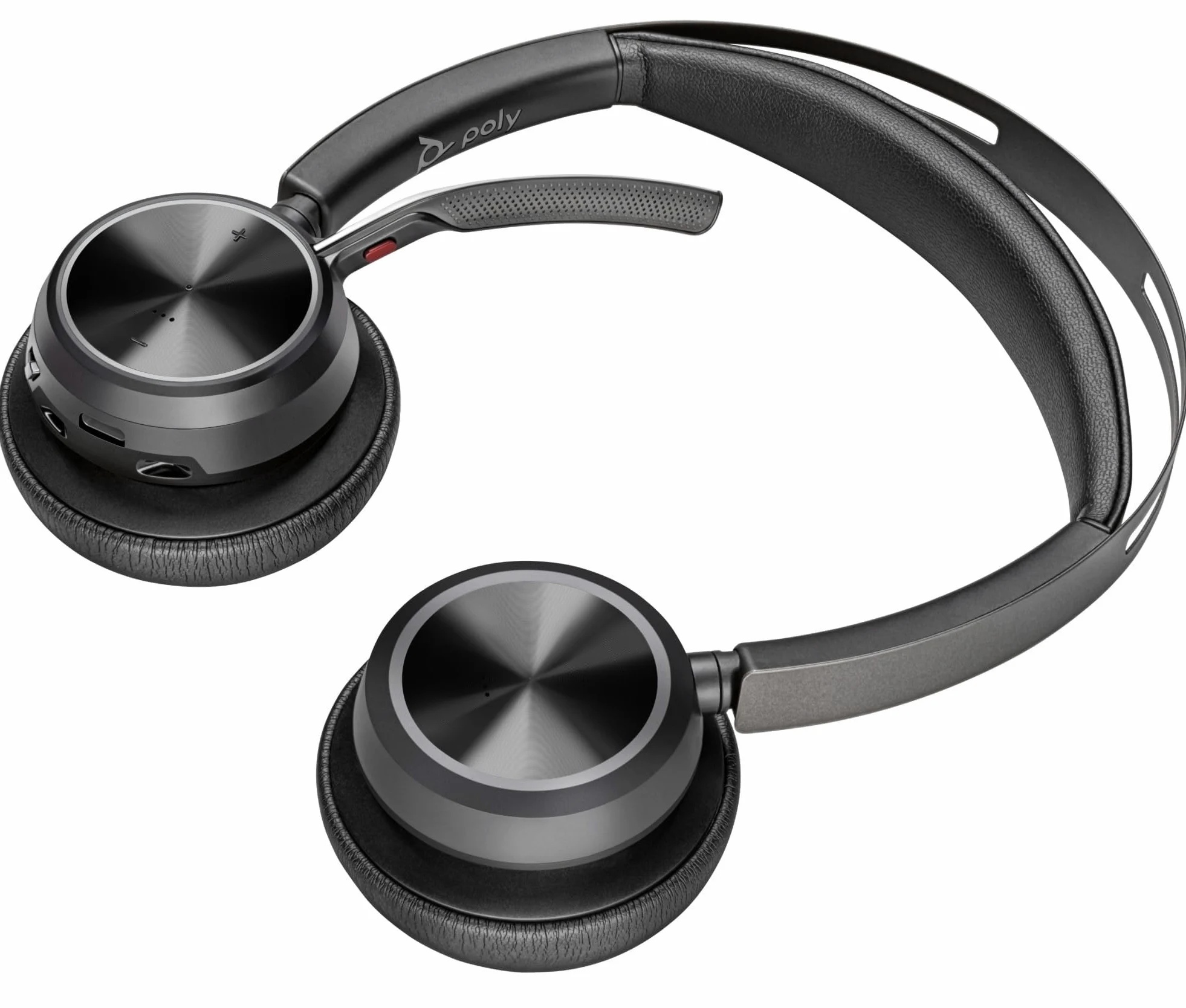 Poly Voyager Focus 2 USB-C-C Headset con adattatore USB-C/A A58JCAA con cancellazione attiva del rumore e tecnologia Acoustic Fence
