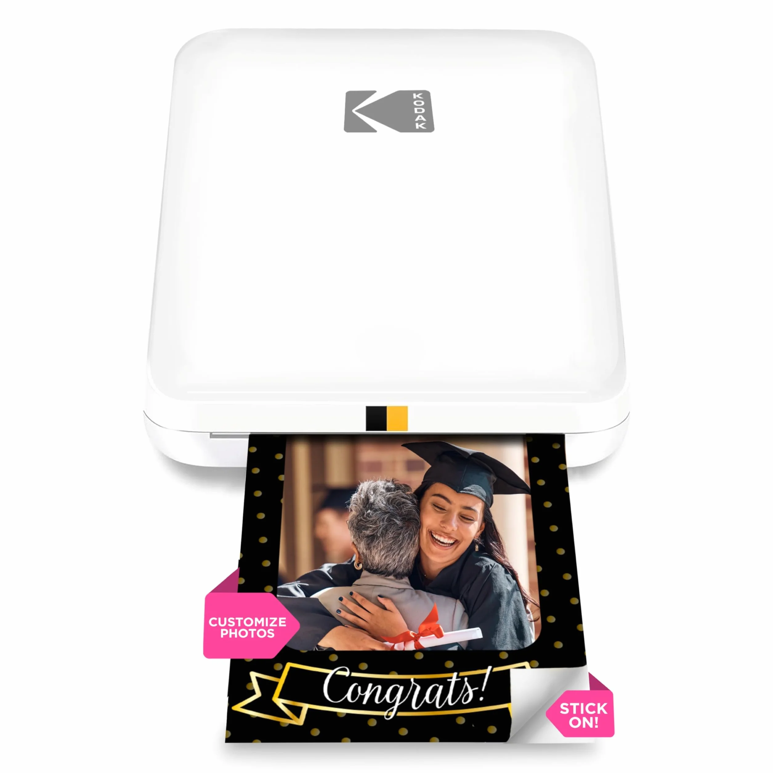 KODAK Step Slim Stampante Fotografica Istantanea per Smartphone – Stampante Mobile Wireless Portatile, Elegante e a Colori – Foto Zink 2x3" (5,1x7,5 cm) con Retro Adesivo, Bianco