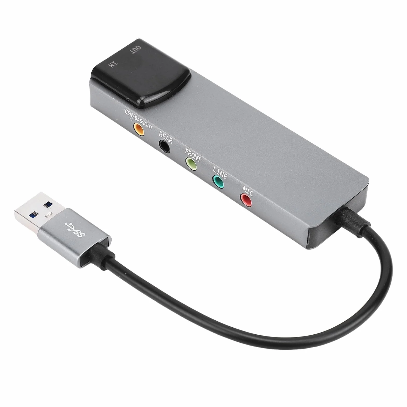 Lazmin112 Scheda Audio Surround Usb 7.1, Uscita 5.1 e Doppio Canale, Supporto 32/44/48 Khz, Plug And Play, Musica Ad Alta Risoluzione, Scheda Audio Stereo Esterna, Per Laptop, Pc