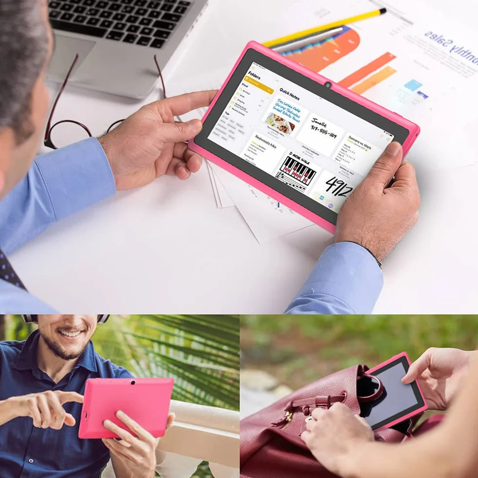 7 Pollici Tablet PC, Android 5.0 Quad Core, 1GB RAM 8GB ROM, Doppia Fotocamera, Touchscreen Capacitivo, WiFi, Bluetooth, Nero
