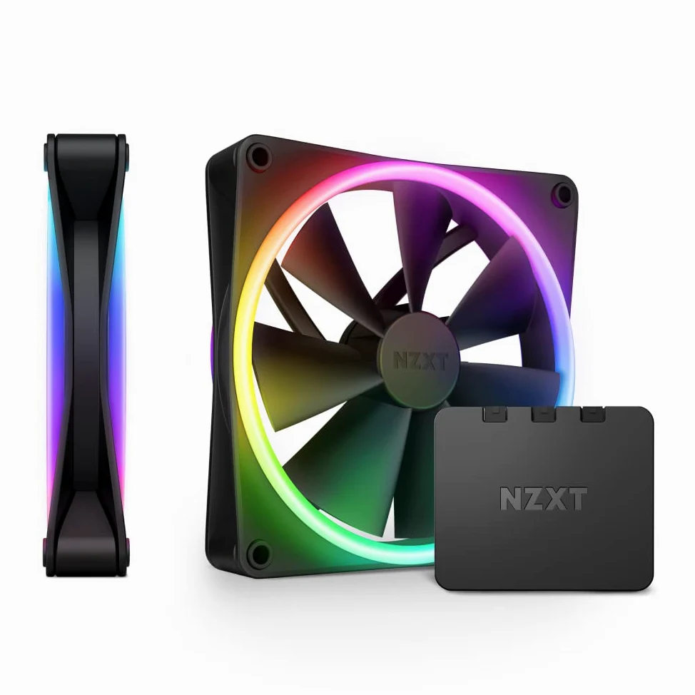 NZXT F140 RGB Duo confezione doppia e controller RGB [nero] 2 ventole per case PC RF-D14DF-B1 FN1832