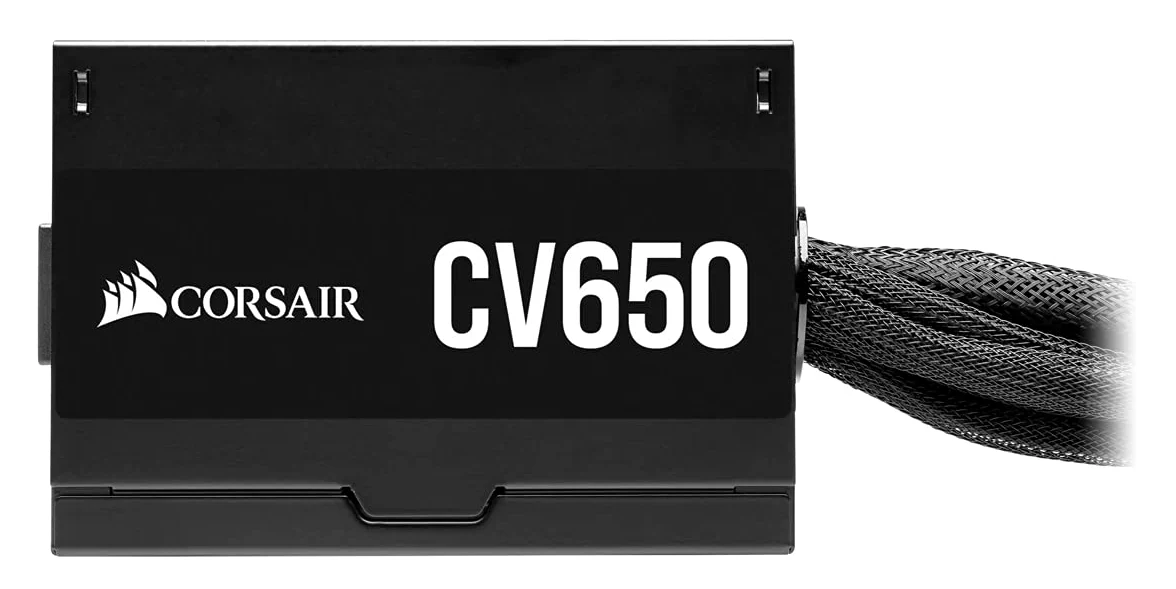 Corsair CV650 80 PLUS Bronze Non Modulare ATX 650 Watt Alimentatore, Alimentazione Continua a Piena Potenza, Ventola a Bassa Rumorosità con Controllo Termico 120 mm, Alloggiamento Compatto, EU, Nero