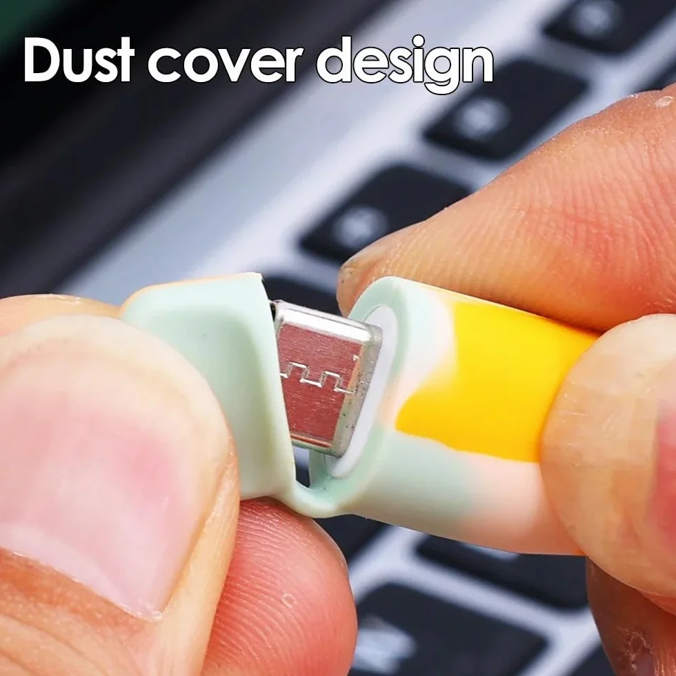 Confezione da 2 protezioni per cavi USB-C in morbido silicone, custodia flessibile per cavo di ricarica, copertura anti piegatura, organizer per cavi per protezione caricabatterie Android, blu, per