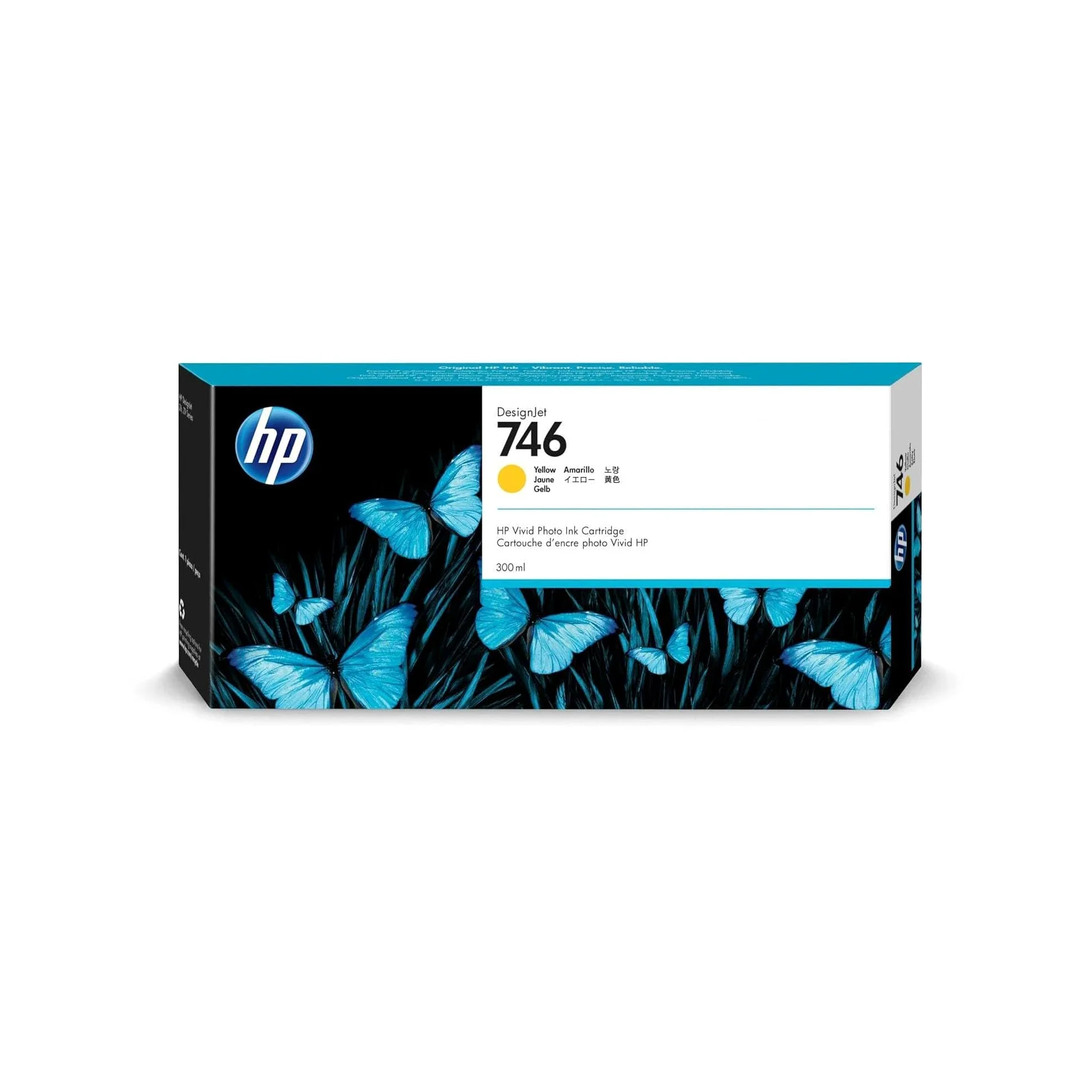 HP 746 Giallo, Cartuccia Inchiostro Originale | Compatibile con HP DesignJet Serie Z6 e Z9, 300 ml (P2V79A)