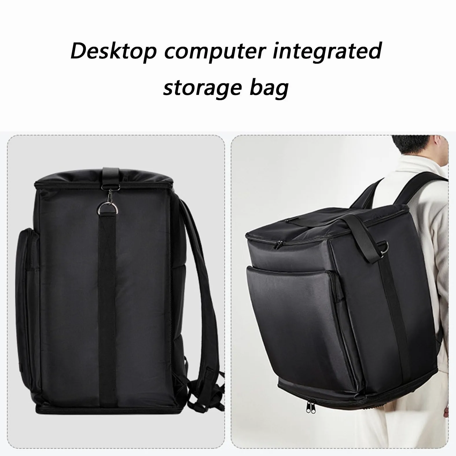 Custodia protettiva da viaggio con maniglia per computer desktop, telaio per tastiera, cavo di protezione, custodia protettiva da 24/27 pollici, 68,6 cm, Zaino