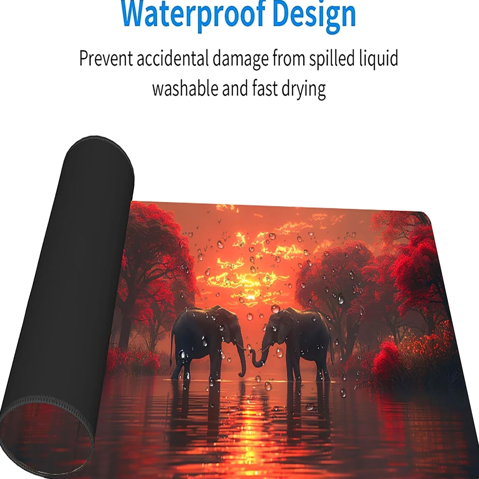 Tappetino Mouse Elefante, Tappetino Mouse XXL 1500 x 800 mm, Gaming Mouse Pad con Base in Gomma Antiscivolo, Mousepad Migliorare la Velocità e la Precisione, Ufficio Accessori Gaming, Rosso 7-8922