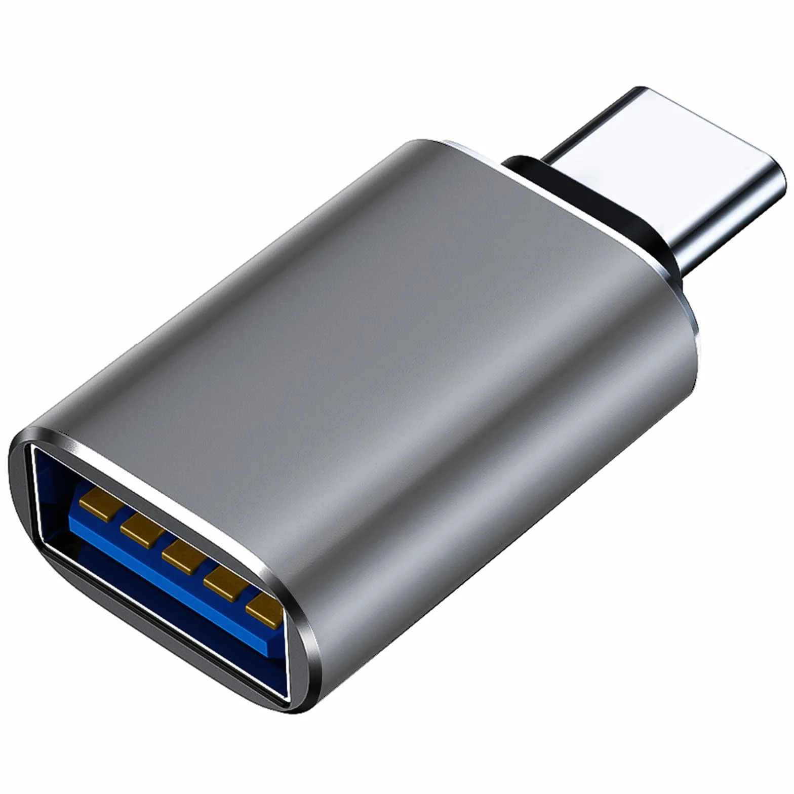 Adattatore USB C a USB OTG USB3.1 Femmina a USB Tipo C Maschio Compatibile con MacBook iPhone iPad Samsung Galaxy Smartphone Grigio