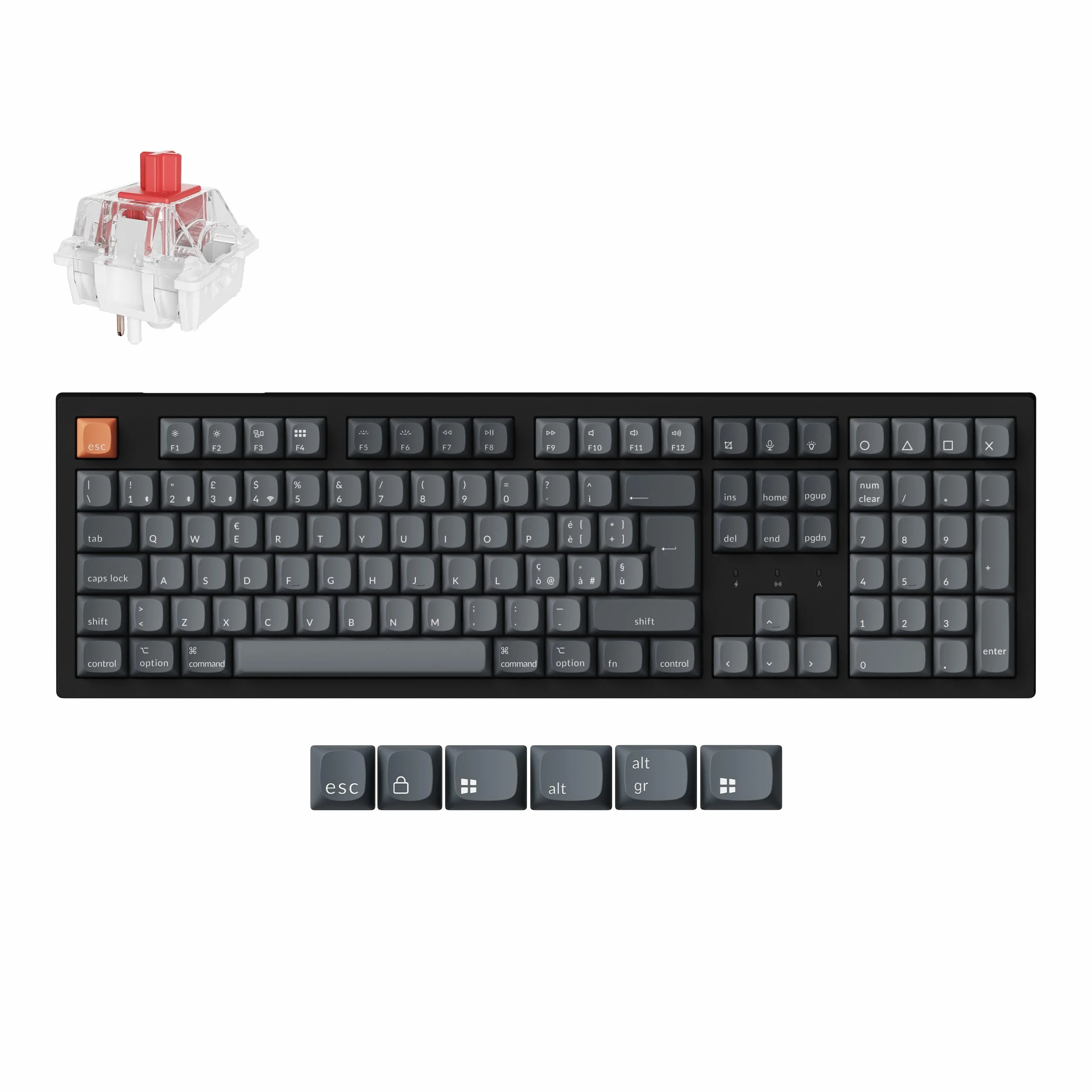 Keychron K10 Max Layout Italiano ISO, Tastiera Meccanica Wireless Full-Size, Bluetooth/2.4GHz/USB-C, Hot-Swappable, QMK/VIA, per Windows, macOS e Linux, Super Red Switch