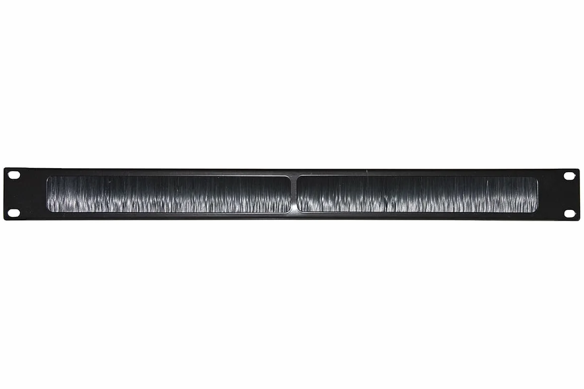 pannello di protezione colore nero 1u con spazzola per armadi rack 19"