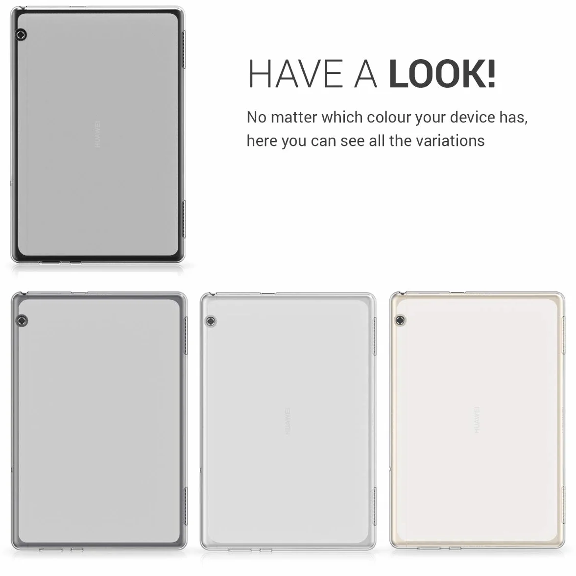 kwmobile Custodia Protettiva Tablet Compatibile con Huawei MediaPad T5 10 Cover - Cover Trasparente Morbida Silicone Tablet trasparente