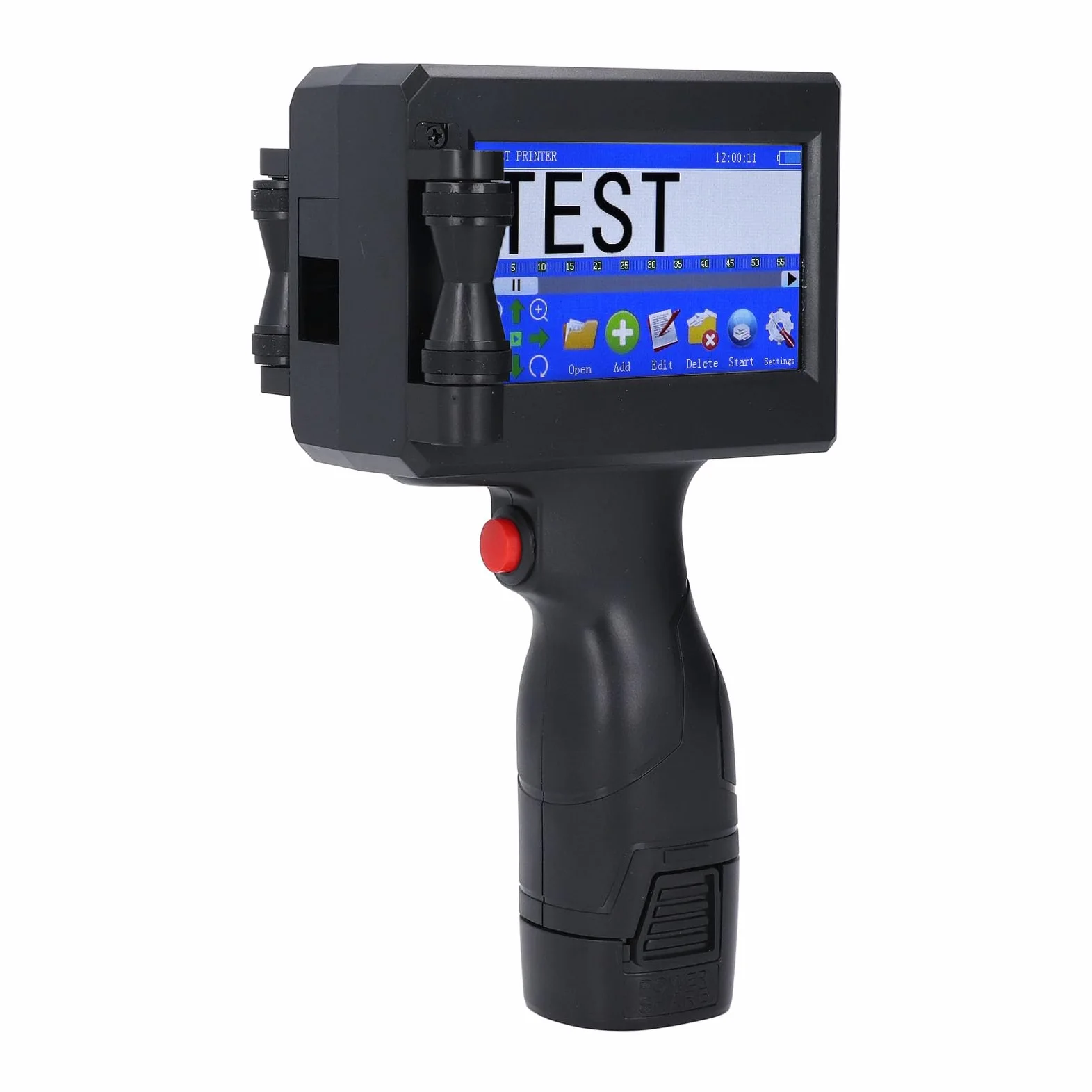 Tosuny Stampante a Getto D'inchiostro Portatile con Cartuccia,RTOS Integrato (Black) | Touchscreen LED da 4,3", altezza di stampa regolabile da 2 a 12,7 mm, supporto per scrittura a mano e ingresso USB, 2200 mAh