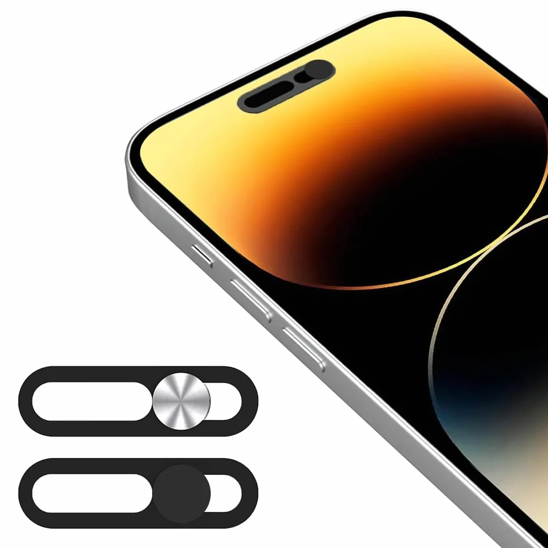 Cover per fotocamera frontale 2 Pezzi, Compatibile Phone 16/16Plus/16Pro/16Pro Max/17, Privacy e Sicurezza, Nero+Argento