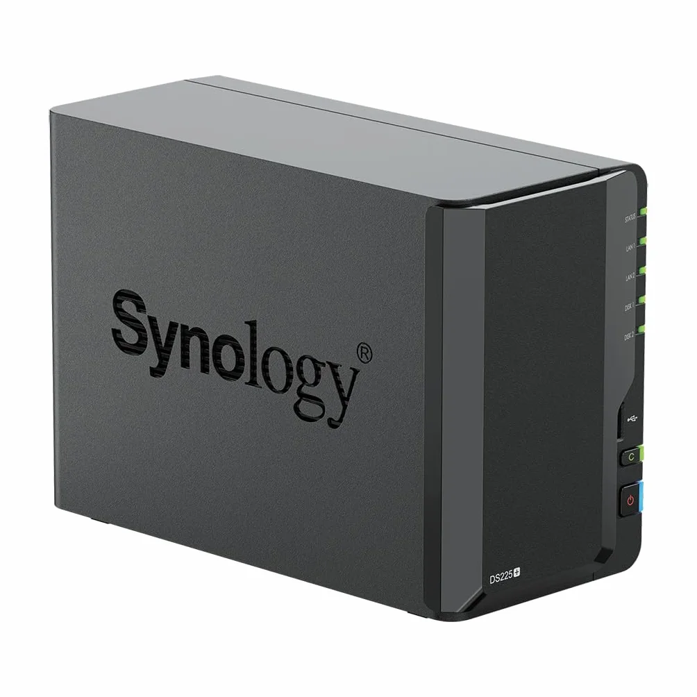 Synology DS225+ 16TB (Seagate Ironwolf 2x8TB) 2-Bay Plus Series - Intel Celeron J4125 Quad-Core, 2GB Non-ECC DDR4 SODIMM 1x2.5GbE e 1x1GbE RJ-45 LAN Port