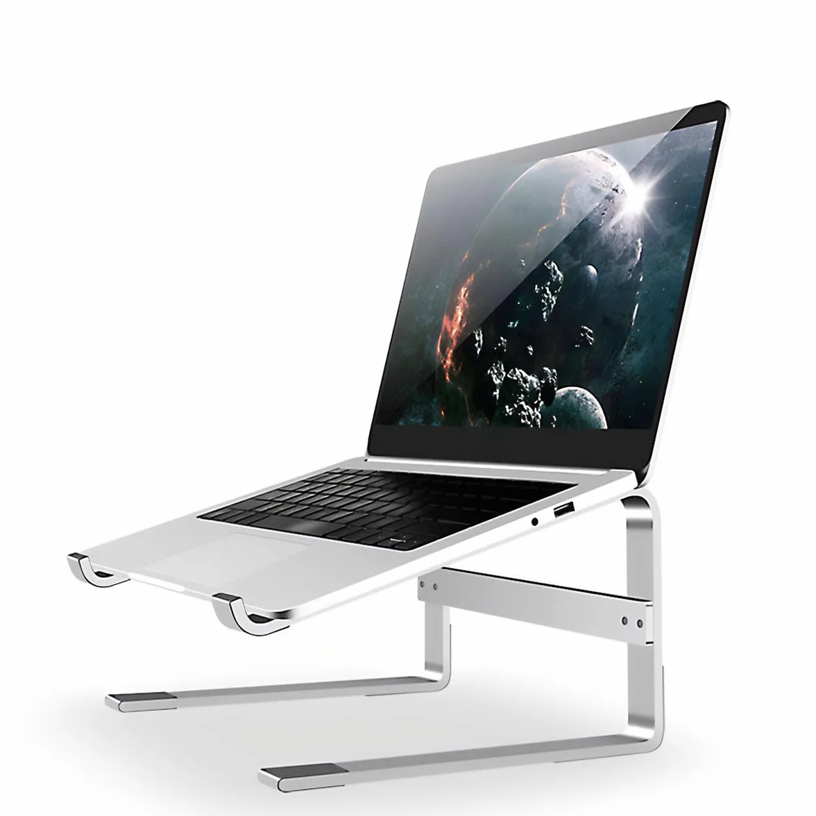 MMOBIEL Supporto Alto per Laptop - Supporto per Laptop da 10 a 18 Pollici - Ventilato Universale da Scrivania Compatibile con MacBook, ASUS, Acer e Altro – Alluminio