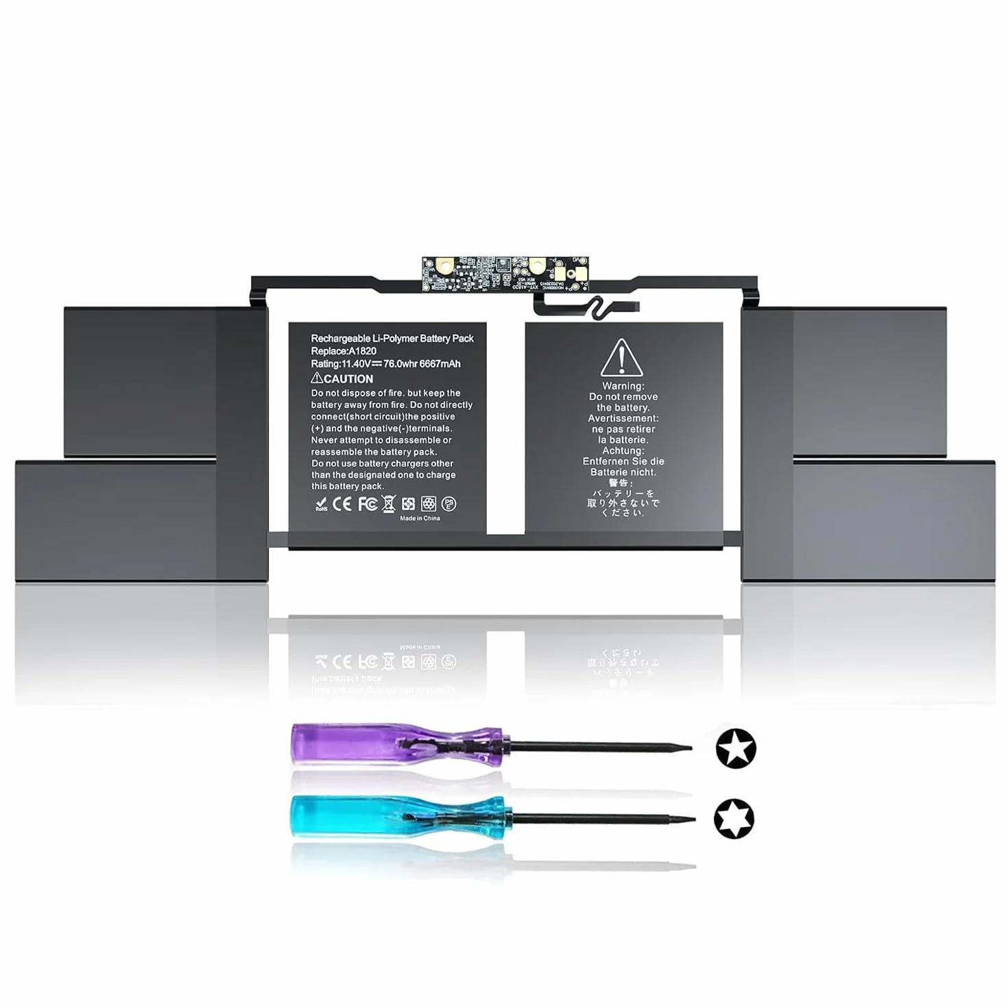 Batteria compatibile A1820 per Macbook Pro 15" A1707 (anno 2016, 2017) 11.4V 6660 mAh Kit Montaggio