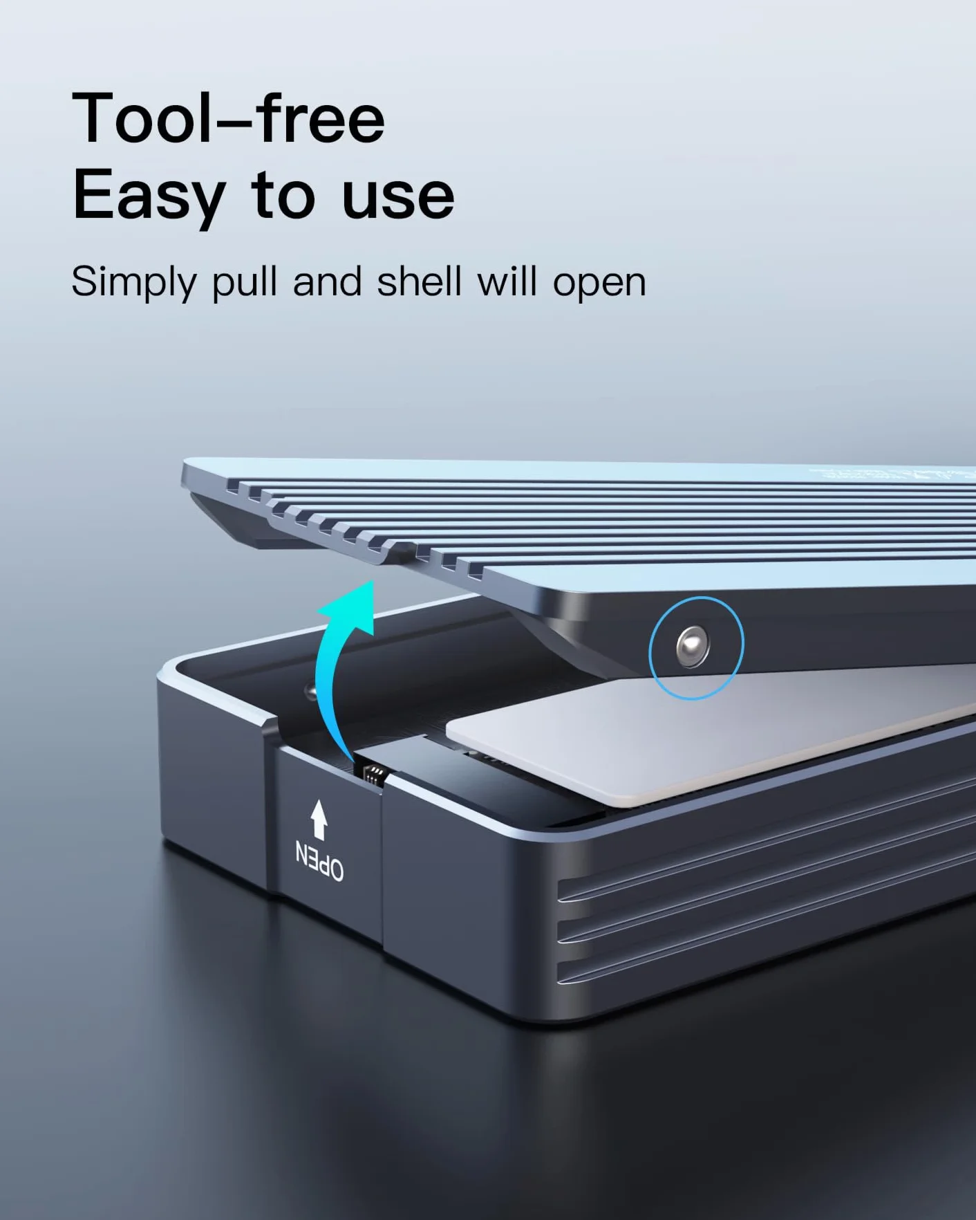 Inateck Alloggiamento SSD NVMe 40Gbps M.2, alloggiamento Disco Rigido in Alluminio, USB4.0/Thunderbolt 4, Installazione Senza Attrezzi, Supporto 2230/2242/2260/2280 SSD M-Key, FE2028