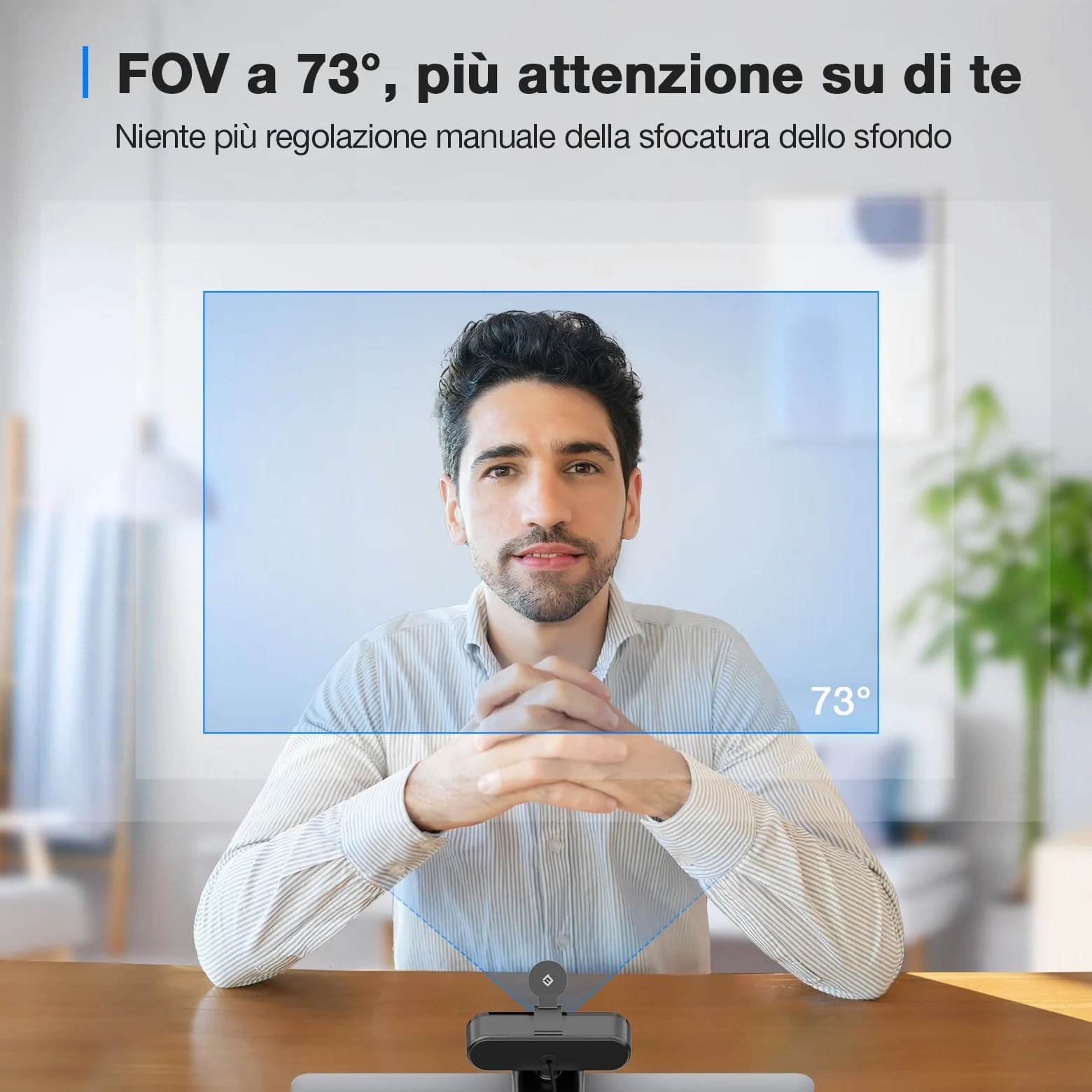 EMEET Webcam 4K per PC, Webcam C960 4K UHD con Copriobiettivo e Doppio Microfono, Videocamera per Streaming a 73° con Correzione Automatica Della luce, Plug & Play, Web cam USB ideale per Zoom