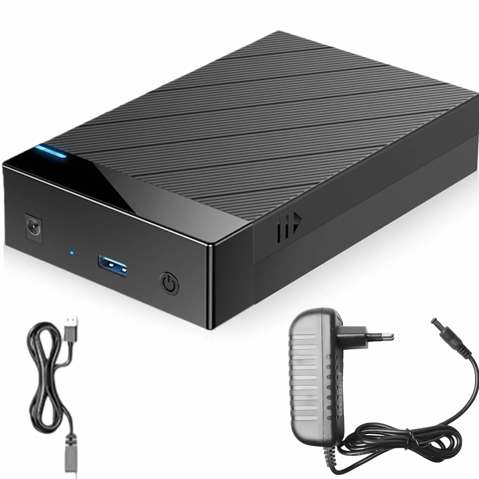 Docking station per dischi rigidi da 3,5 Gbps, USB 3.0 SATA HDD da 2,5 e 3,5 pollici, adattatore per dischi rigidi con adattatore di alimentazione da 12 V/2 A, supporta UASP