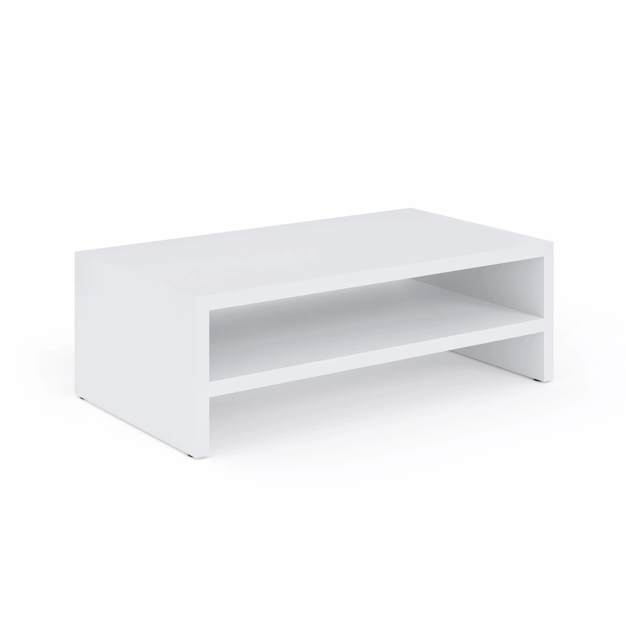 Supporto per monitor supporto per monitor per computer a 2 livelli supporto per laptop, supporto per computer, supporto per stampante con ripiano, ideale per il tuo ufficio a casa, Bianco