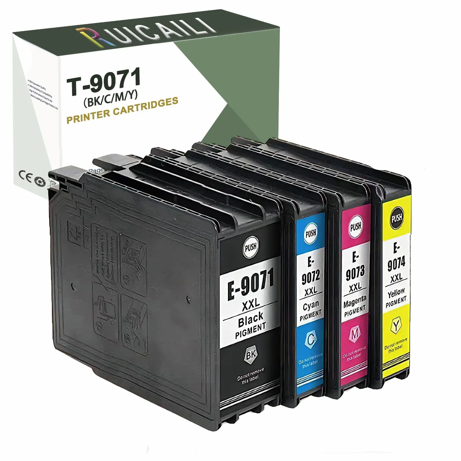 T9071 T9072 T9073 T9074 Cartuccia d'inchiostro compatibile con stampante Workforce WF-6090 WF-6590 (4PK-BK/C/M/Y)