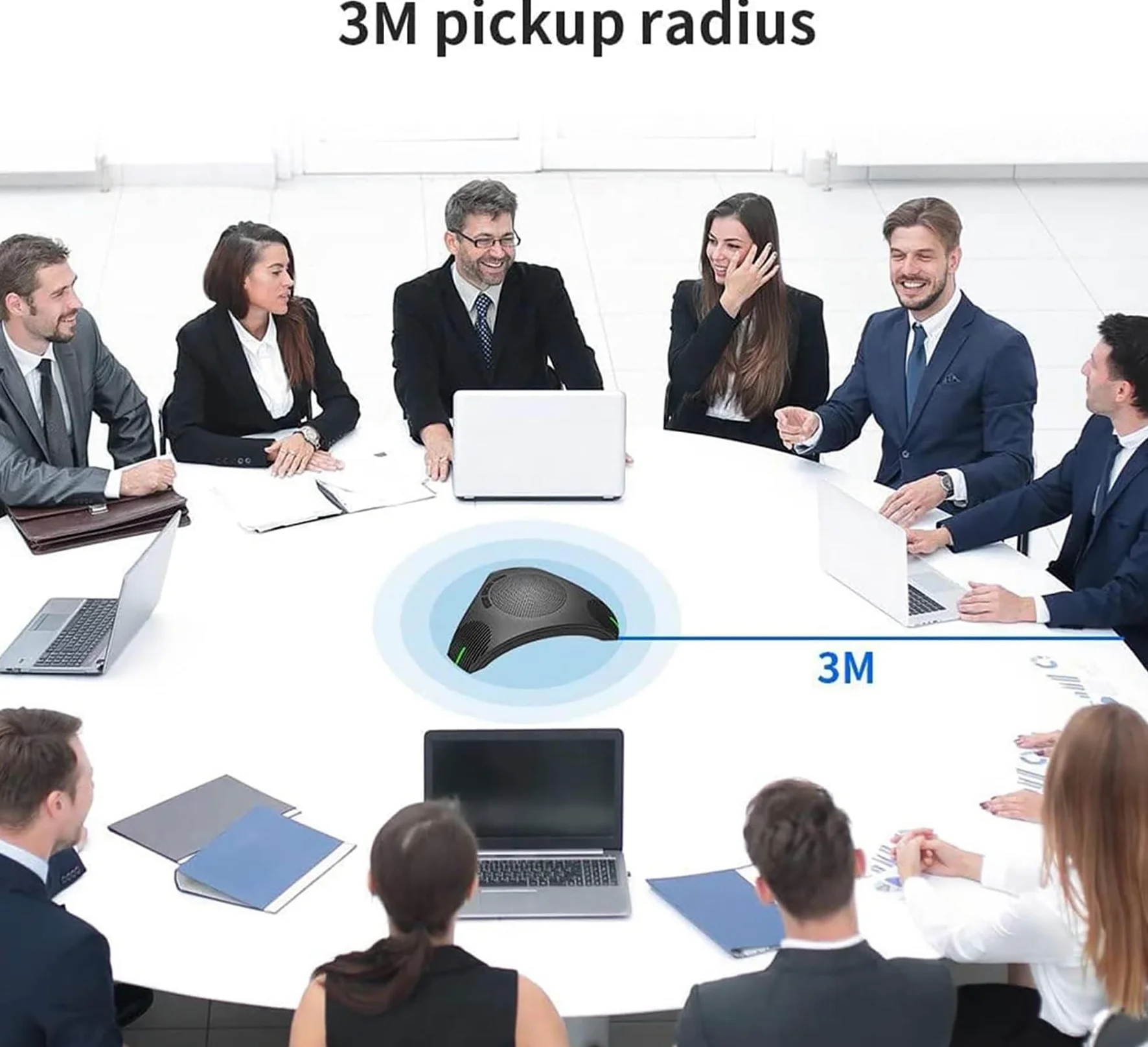 Microfono da Conferenze, Vivavoce USB per L'ufficio da Casa, Miglioramento Intelligente Della Voce, Microfono USB per per Riunioni/Lezioni Online, Chiamate Zoom, Chat Skype, Plug & Play
