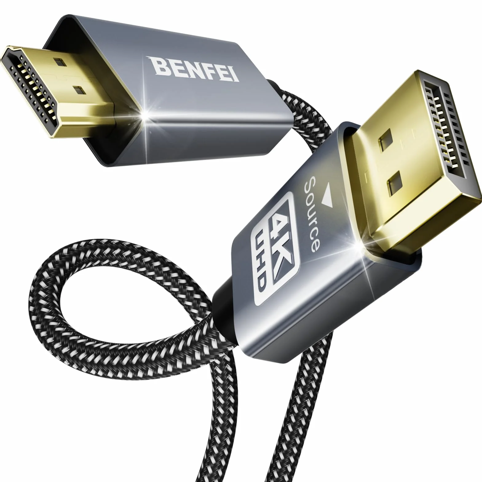 BENFEI Cavo DisplayPort a HDMI 4K 1,8M Intrecciato Lega di Alluminio DP 1.2 a HDMI 1.4