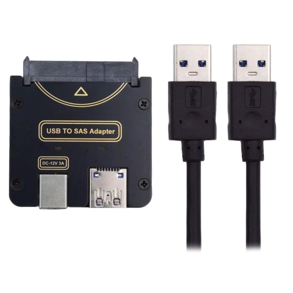 xiwai Scheda adattatore Raid per hard disk SFF-8482 SAS 29 pin a USB 3.0 da 5 Gbps con chipset e porta di alimentazione (richiede alimentatore da 12 V/3 A)