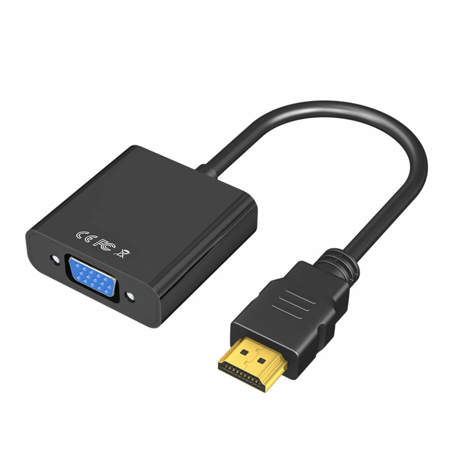 Adattatore HDMI a VGA, HDMI-VGA Placcato in Oro (da Maschio a Femmina) per Computer, Desktop, PC, Laptop, Monitor, Proiettore, HDTV, Chromebook, Raspberry Pi, Nero