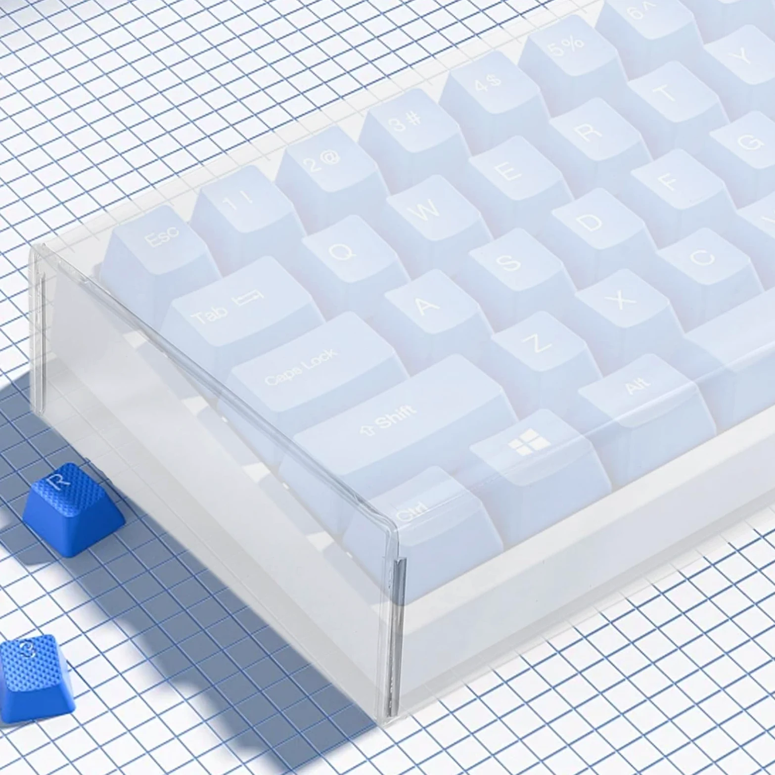 BESPORTBLE Copertura Protezione per Tastiera e Acrilico Trasparente Bianco Antipolvere Facile da Pulire per Tastiere da Computer Portatili e Meccaniche