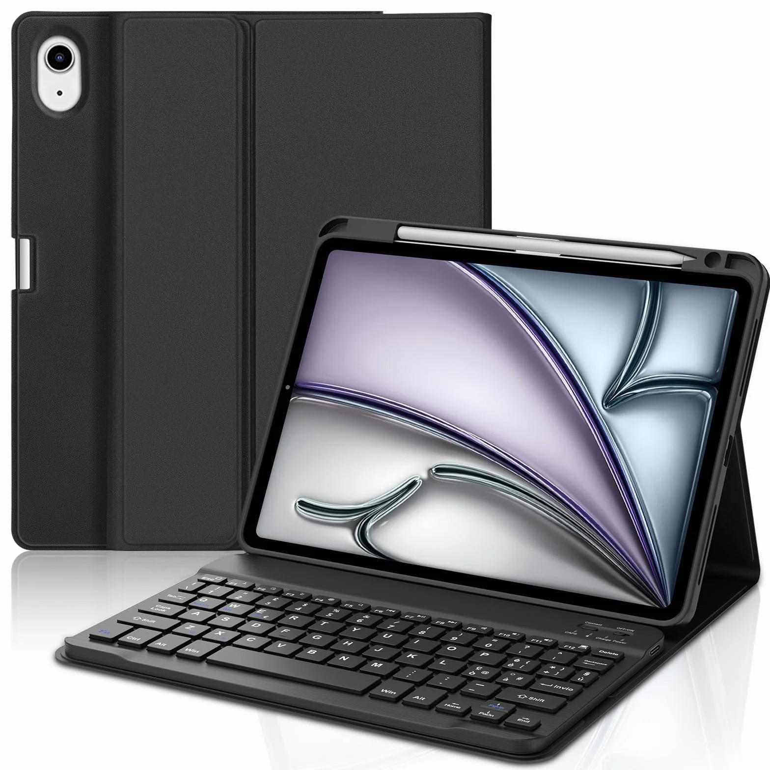 IVEOPPE Tastiera iPad Air 11 M4 2026/M3 2025/M2 2024, Cover Tastiera Italiano QWERTY Bluetooth Staccabile iPad Air 11 Pollici 2024/2025/2026, Nero