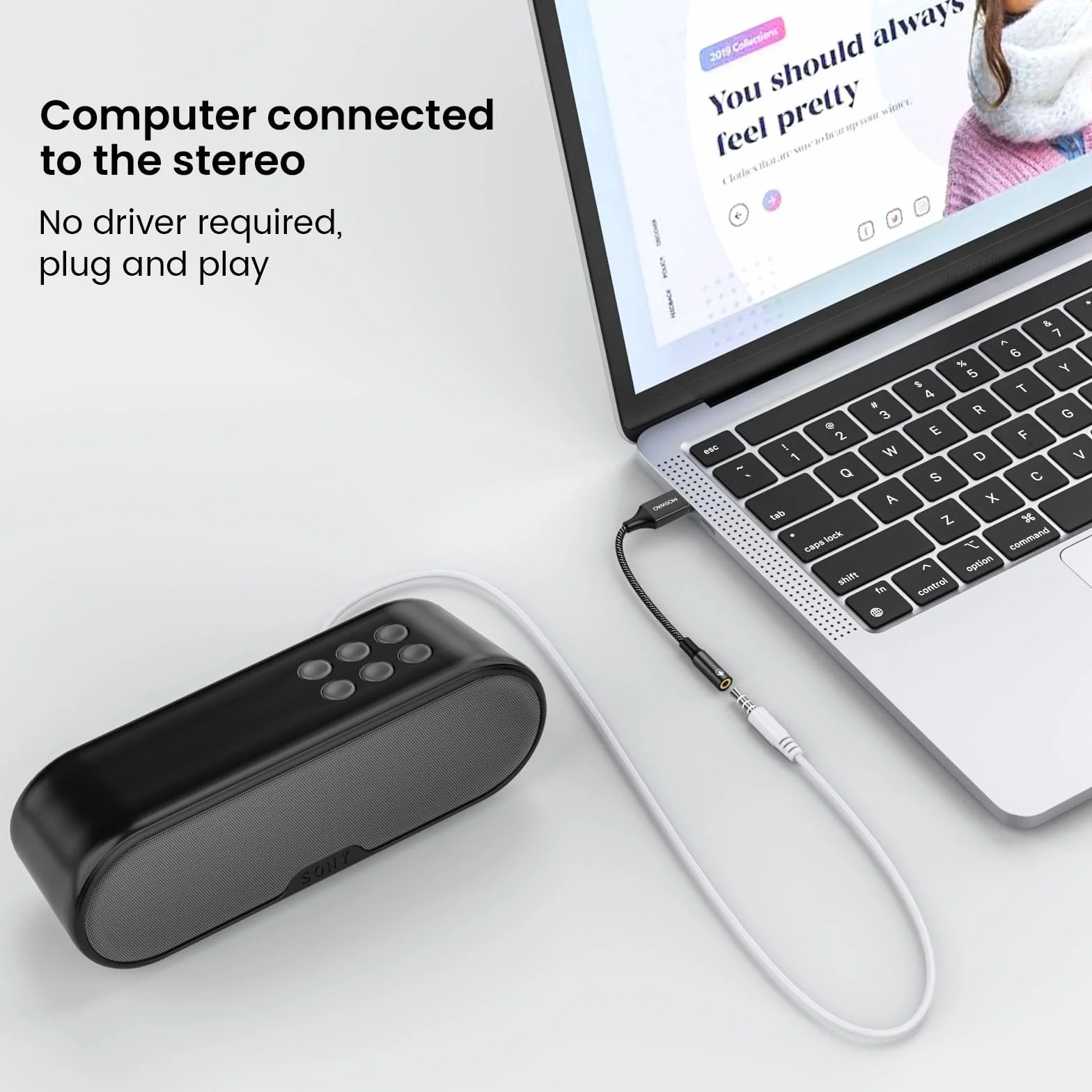 MOSWAG Adattatore audio jack per cuffie da USB a 3,5 mm da 20 cm, supporto per cuffie da USB a 3,5 poli TRRS a 4 poli, scheda audio stereo esterna per PC, laptop, PS4, Mac ecc.