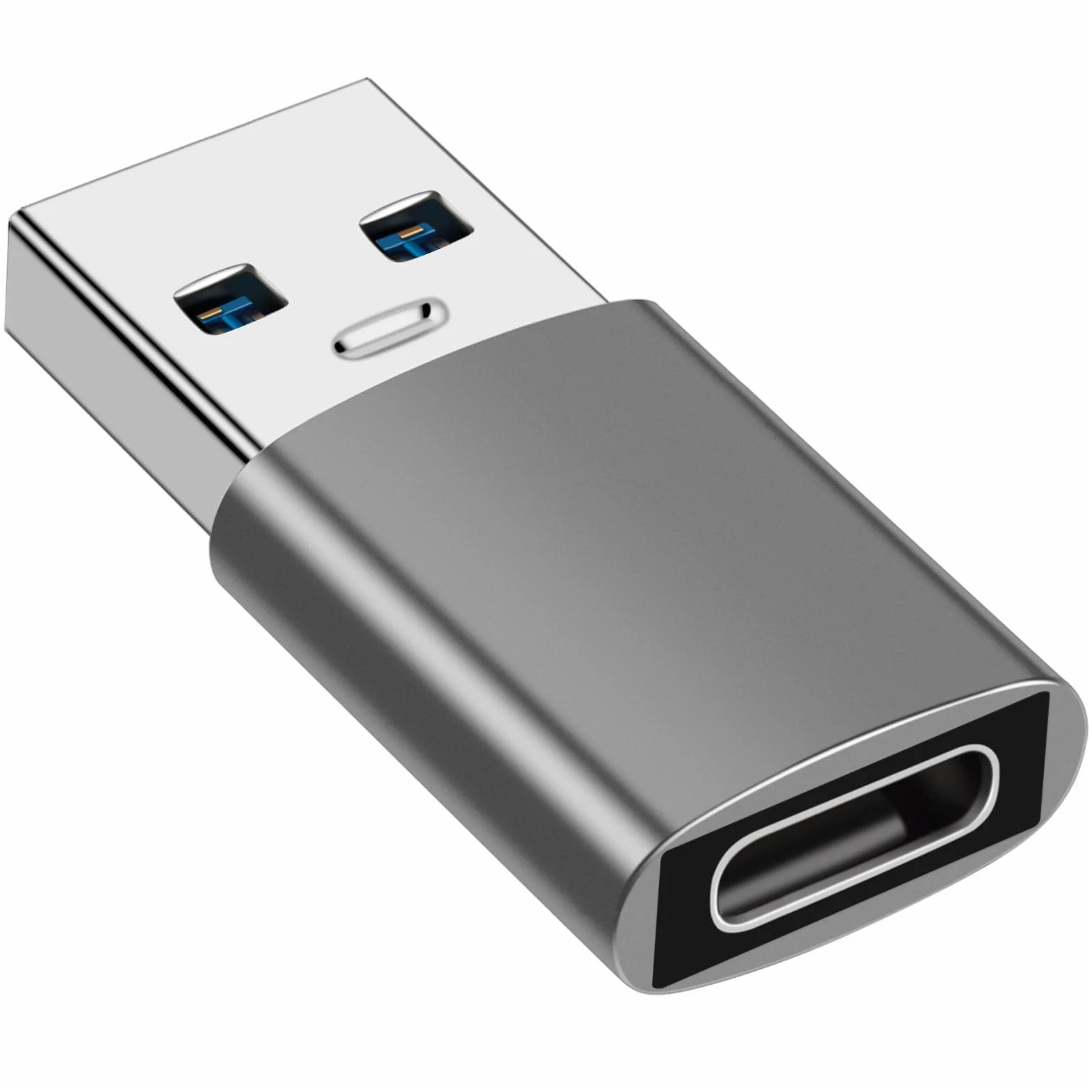 Adattatore USB a USB C Femmina a USB3.1 Maschio Compatibile iPhone 17 16 15 14 13 Pro Max Samsung Galaxy S25 S24 S23 S22 S21 MacBook PC Grigio