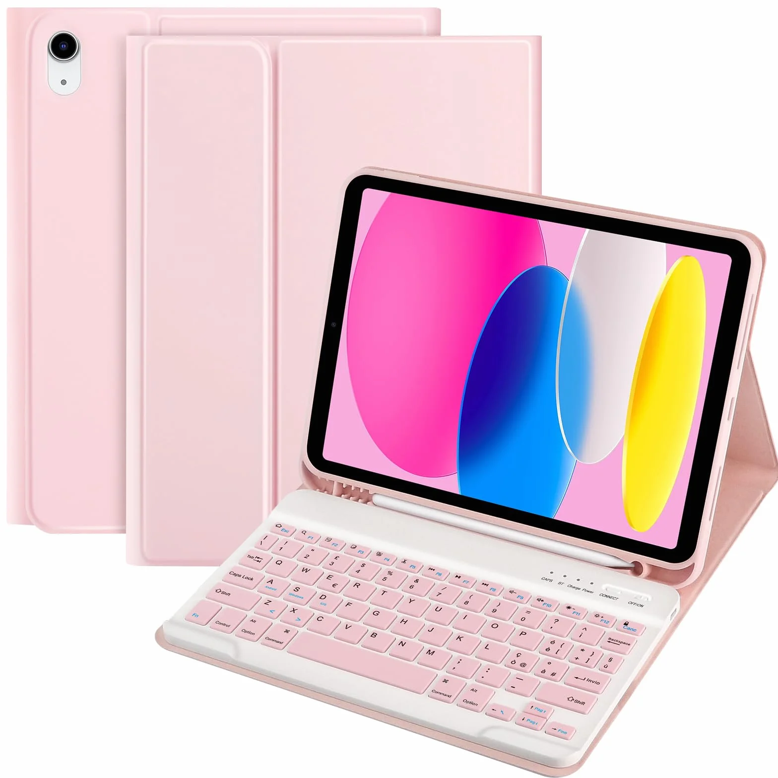 TQQ Cover iPad 10 Generazione con Tastiera/(A16) 11 Generation (11/10.9 pollici, 2025/2022), Italiano QWERTY Layout, Tastiera Bluetooth Staccabile Compatibile con iPad 11/10