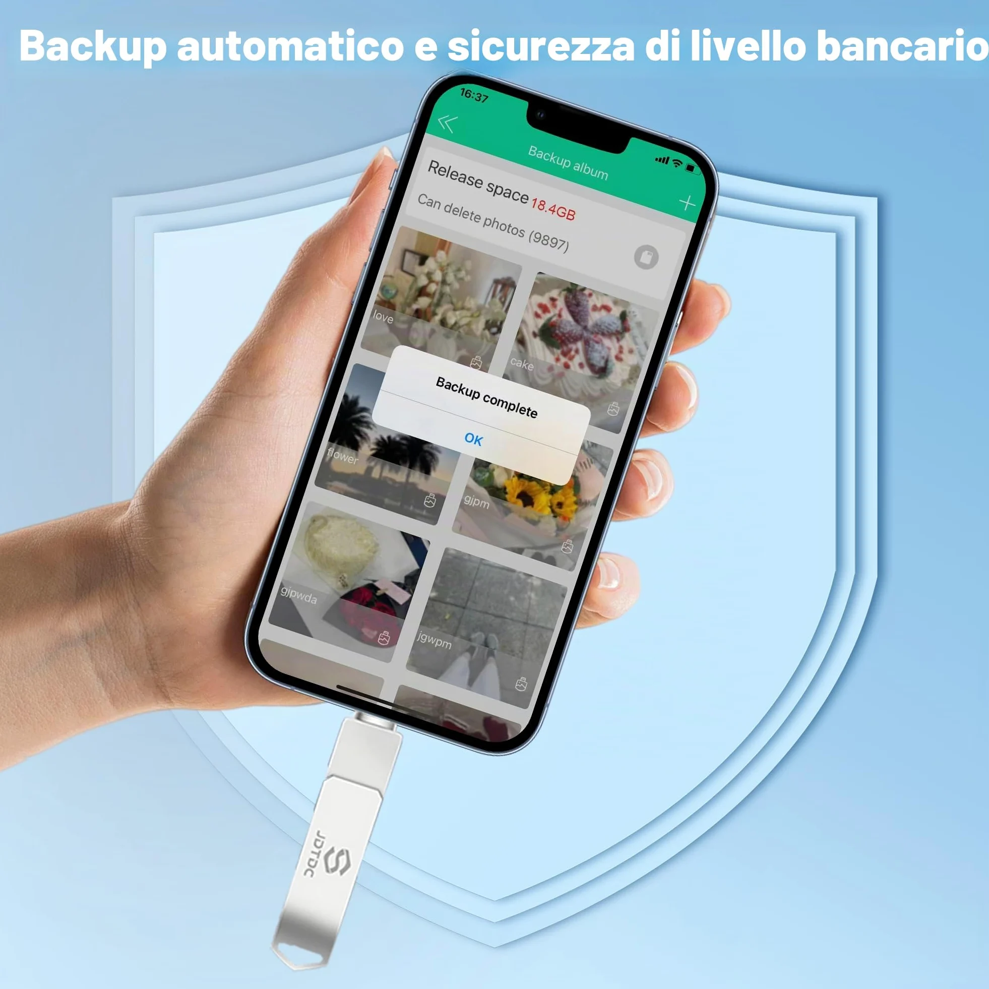 Chiavetta USB da 128 GB per iPhone, certificata Apple MFi, nessun archivio falso, fulmine autentico, backup criptato foto stick per iPhone e iPad