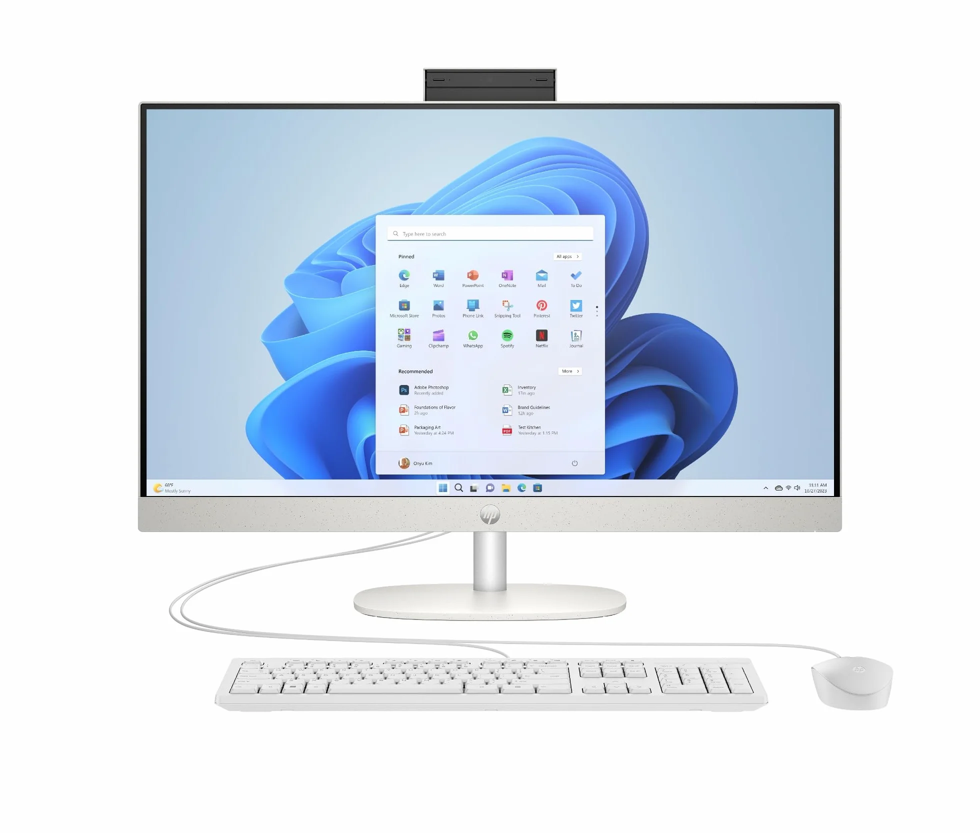 HP All-in-One 27-cr0003sl Intel Core i5-1335U 8GB RAM 512GB SSD Intel Iris Xe 27" FHD IPS Wi-Fi 6 Windows 11 Bianco