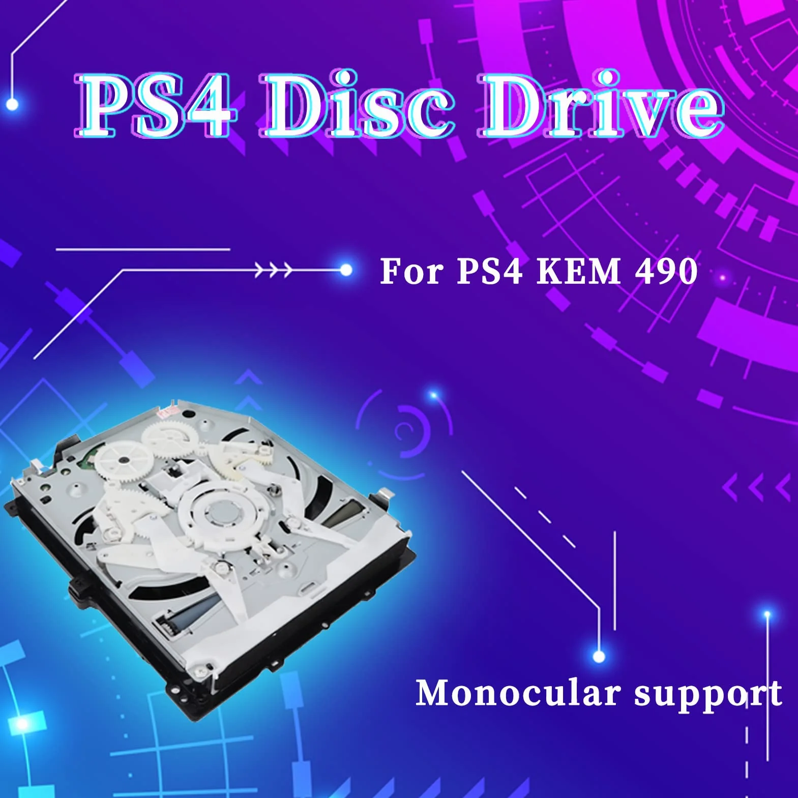 Gugxiom Sostituzione dell'unità Ottica, Sostituzione dell'unità Dvd Blu-Ray PS4 per Sostituire L'unità Dvd con Shredder 490a, Supporta Blu Ray e Monoculare, per PS4 KEM 490