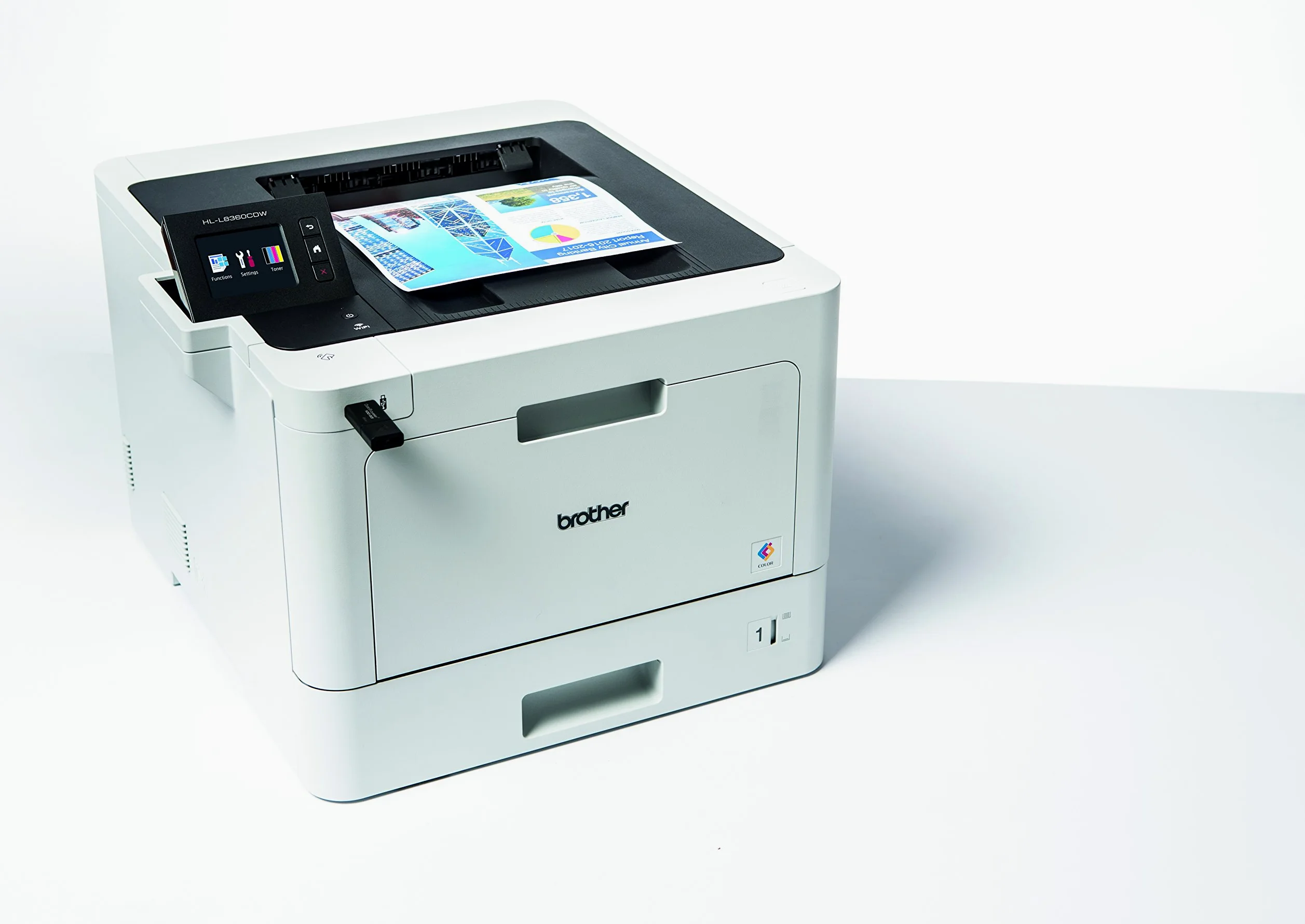 Brother HLL8360CDW | Stampante Laser a Colori | 31 ppm|Stampa Fronte/Retro | Touchscreen 6.8cm| WiFi, LAN, NFC e USB | Inbox toner da 3.000 pag (Nero) e 1.800 pag (colori CMY)