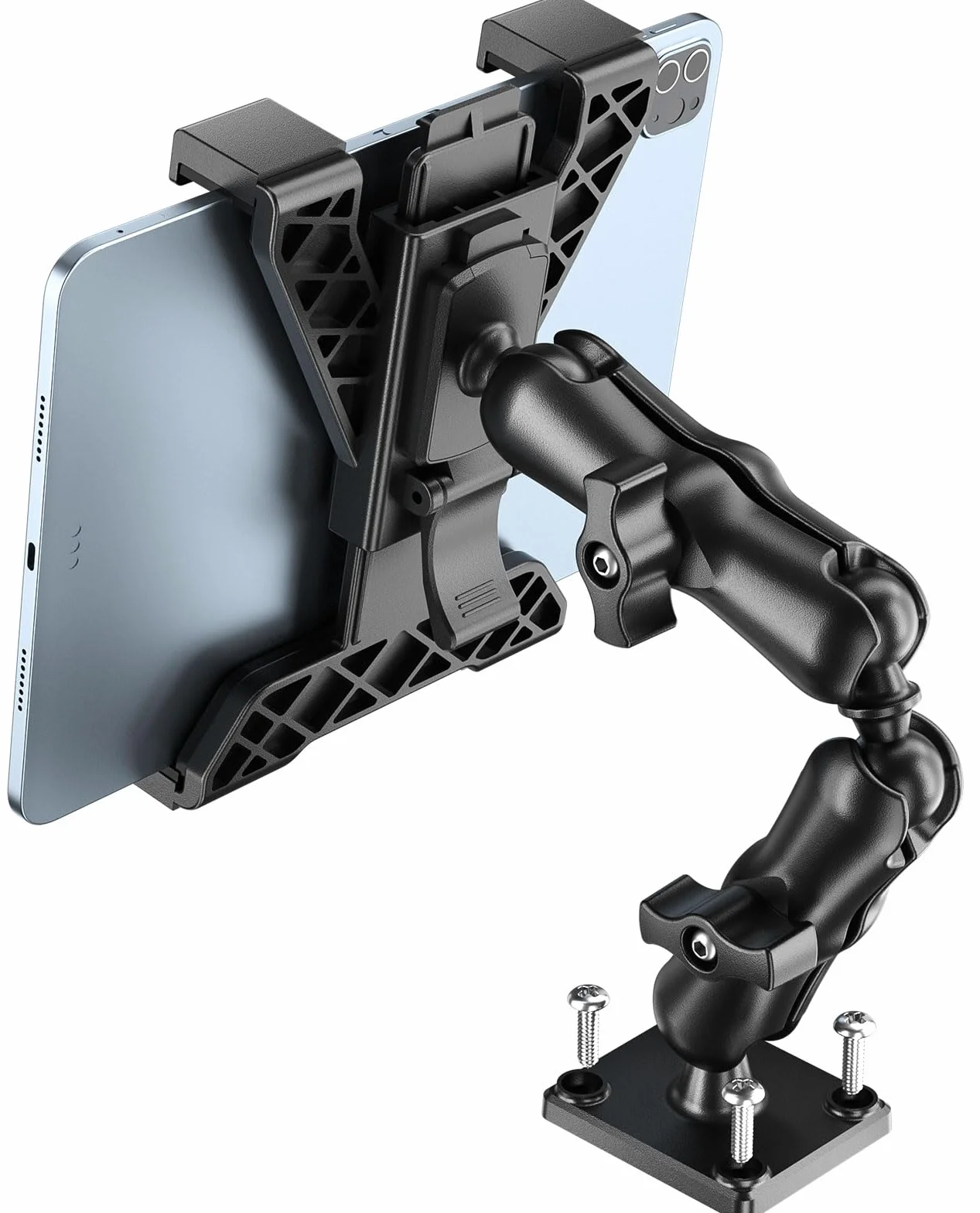 OHLPRO Supporto Tablet per Camion, Porta iPad Heavy Duty con Base a Foratura, Braccio Regolabile a 2 Stadi 360°, per Tablet 7-11.5", iPad Pro, Samsung