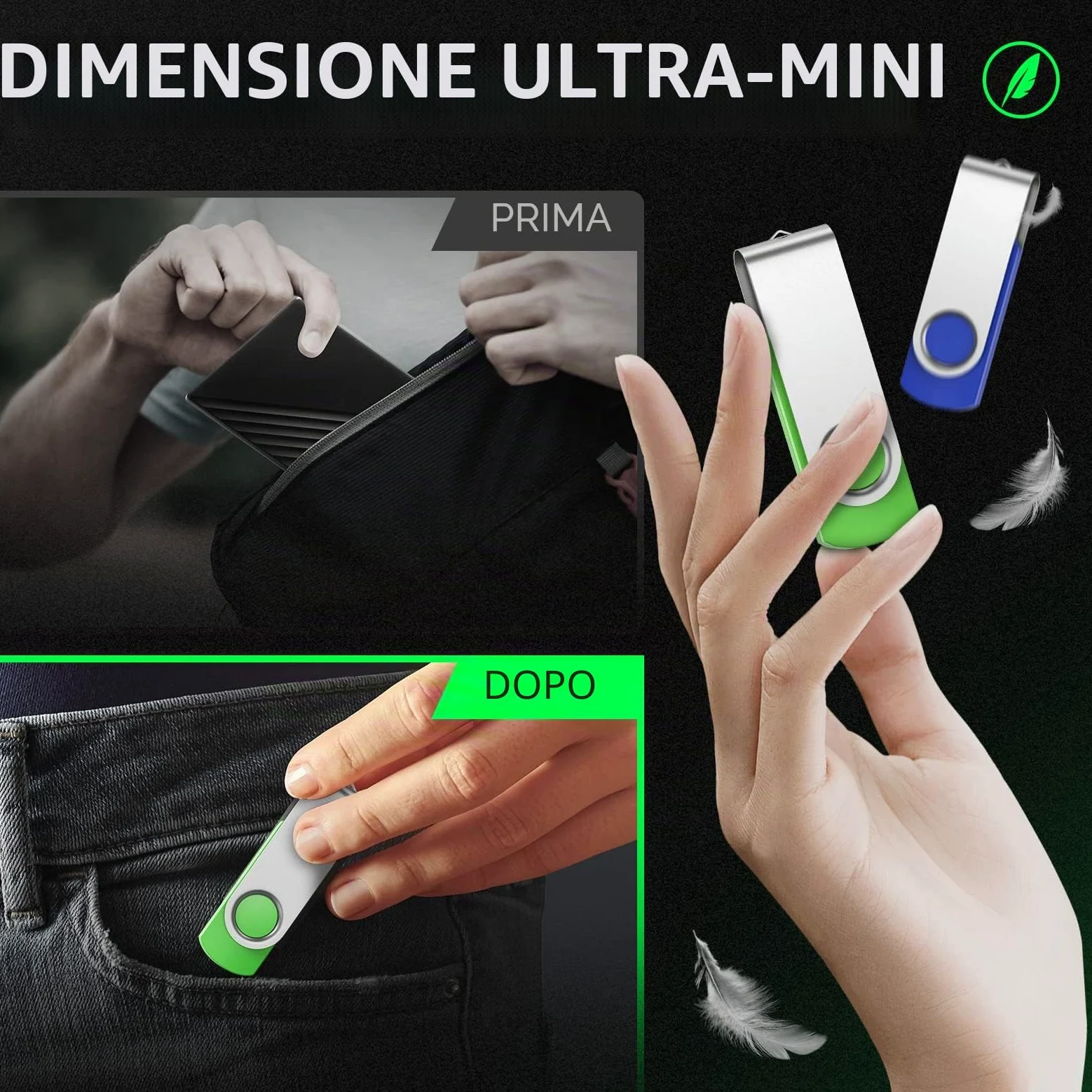 FEBNISCTE Chiavetta USB 16GB 10 Pezzi, Pennetta USB 2.0 Portatile, Pen Drives Girevole Pendrive 16 GB, Penna USB, Multicolorato Chiave USB Chiavette USB 2.0 16 Giga Pennina USB