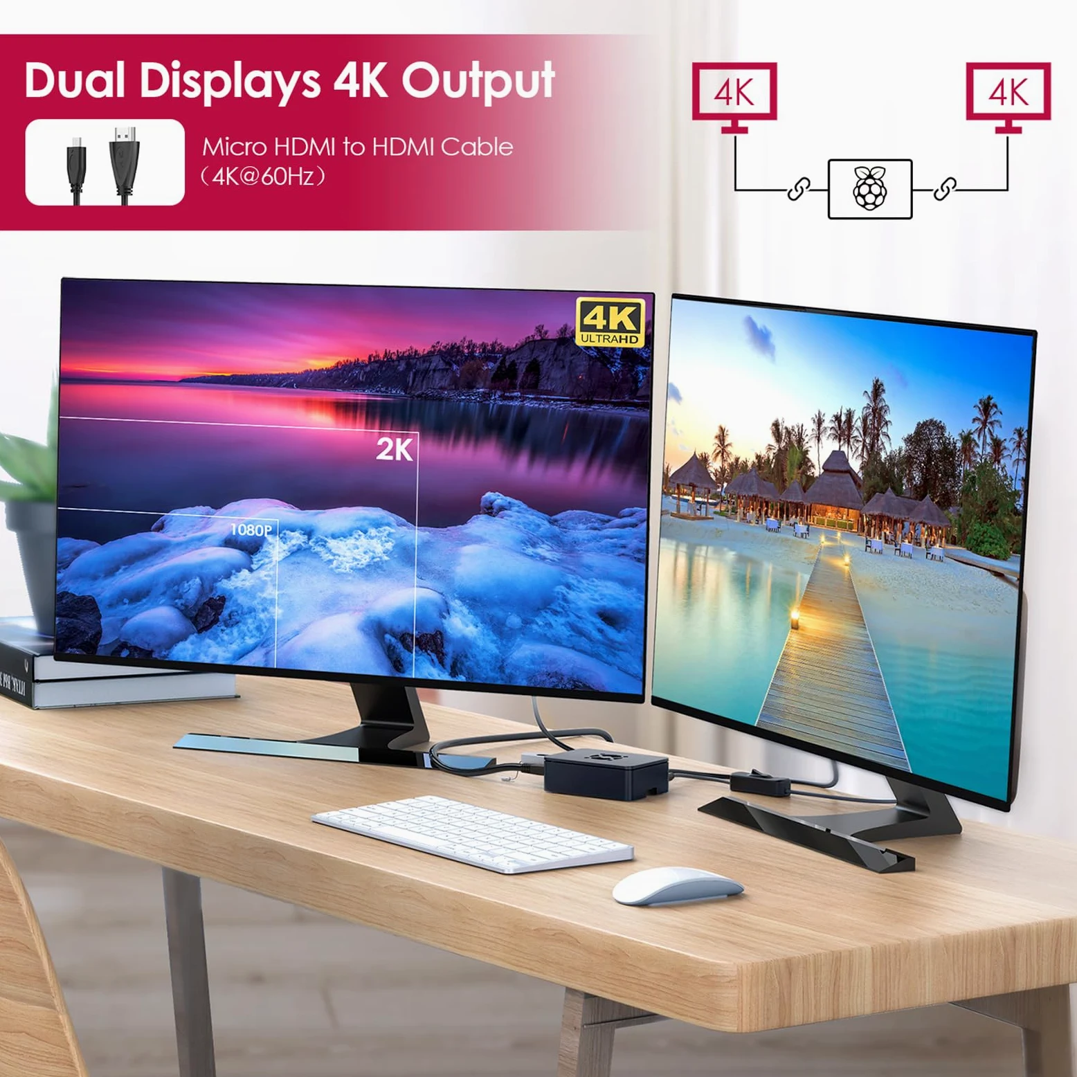 Bqeel Kit Raspberry Pi 4 Model B da 8GB RAM+ 32GB, RPi Barebone con Accessori 1 Cavo HDMI, Alimentatore 5.1V 3A con Interruttore ecc (8G +32G)