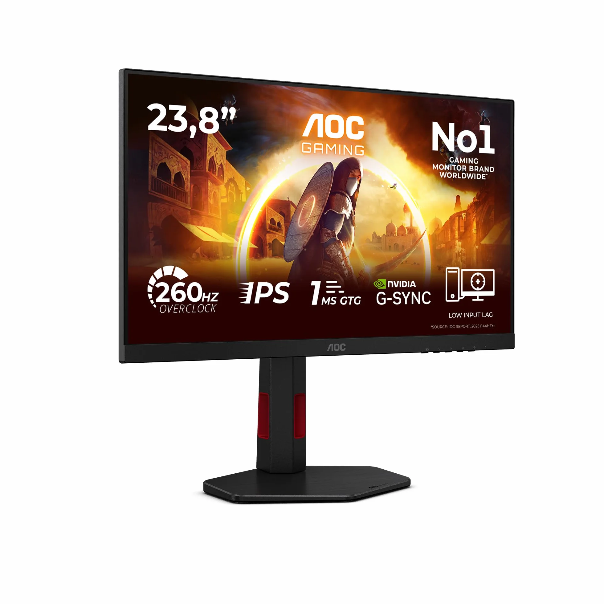 AOC Gaming Monitor 24G4ZR 23.8" FHD 260Hz Fast IPS 0.3ms MPRT HDR10 Adaptive Sync G-Sync Compatible
