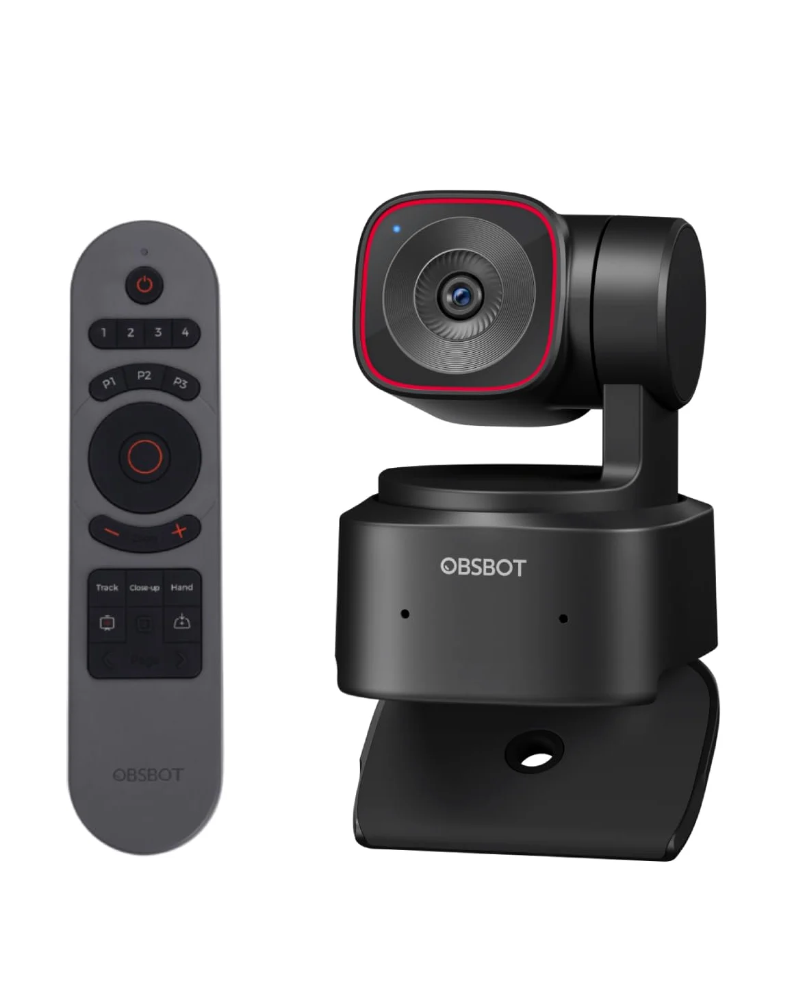 OBSBOT Tiny 2 Lite - Webcam 4K & Telecomando Remote Control,PTZ in Streaming con Sensore 1/2”, Tracking AI, Controllo dei Gesti, 60 FPS, HDR, Microfoni, Funziona con Conferenze, Riunioni Zoom