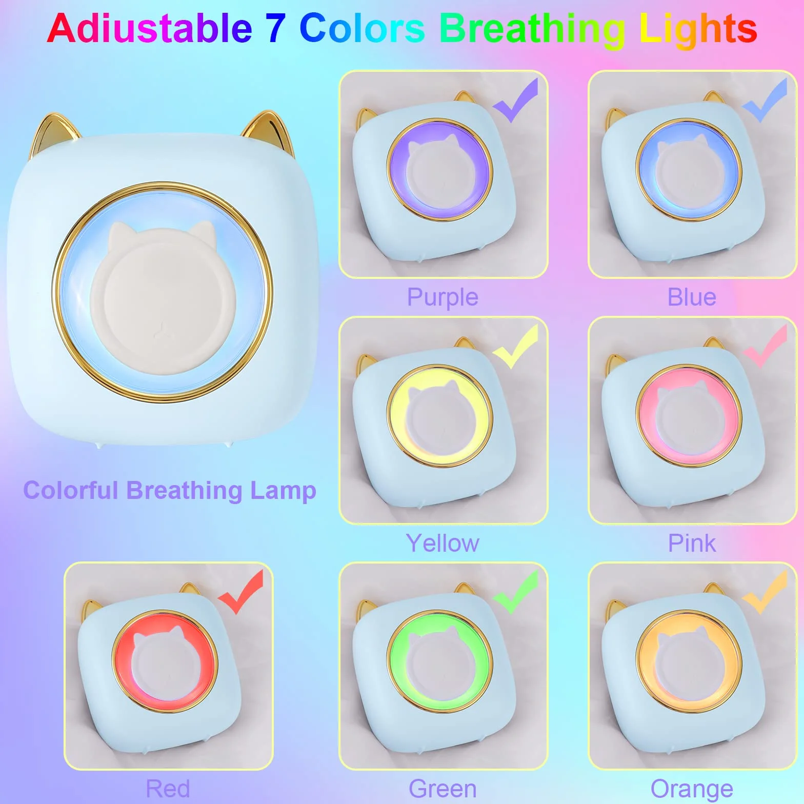 GuKKK Mini Stampante Fotografica, Mini Stampante Termica con LED colorati, Stampante Fotografica Istantanea Portatile, Mini Stampante Termica Bluetooth Ricarica USB, per Note, Diario, Elenco